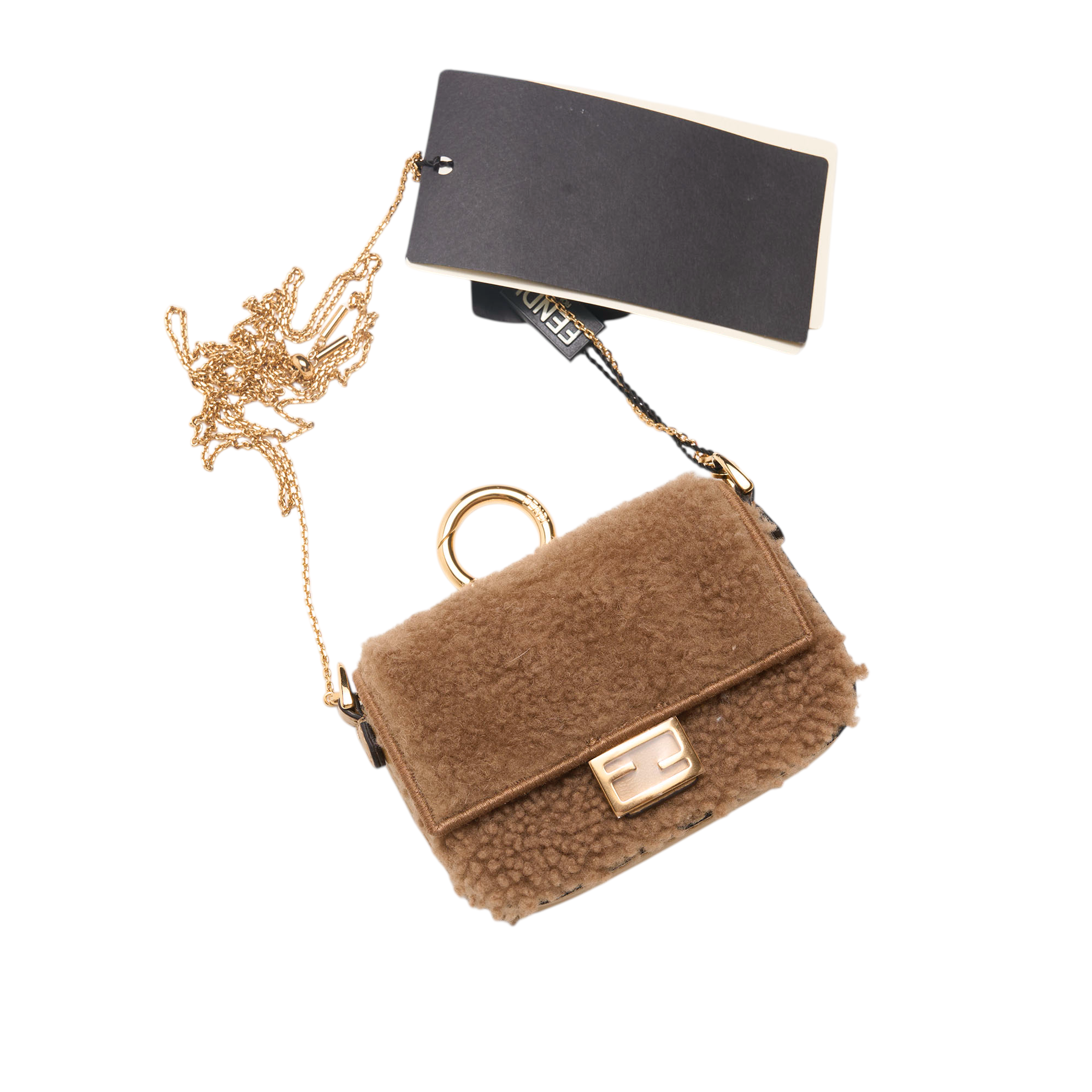 fendi brown nano baguette bag