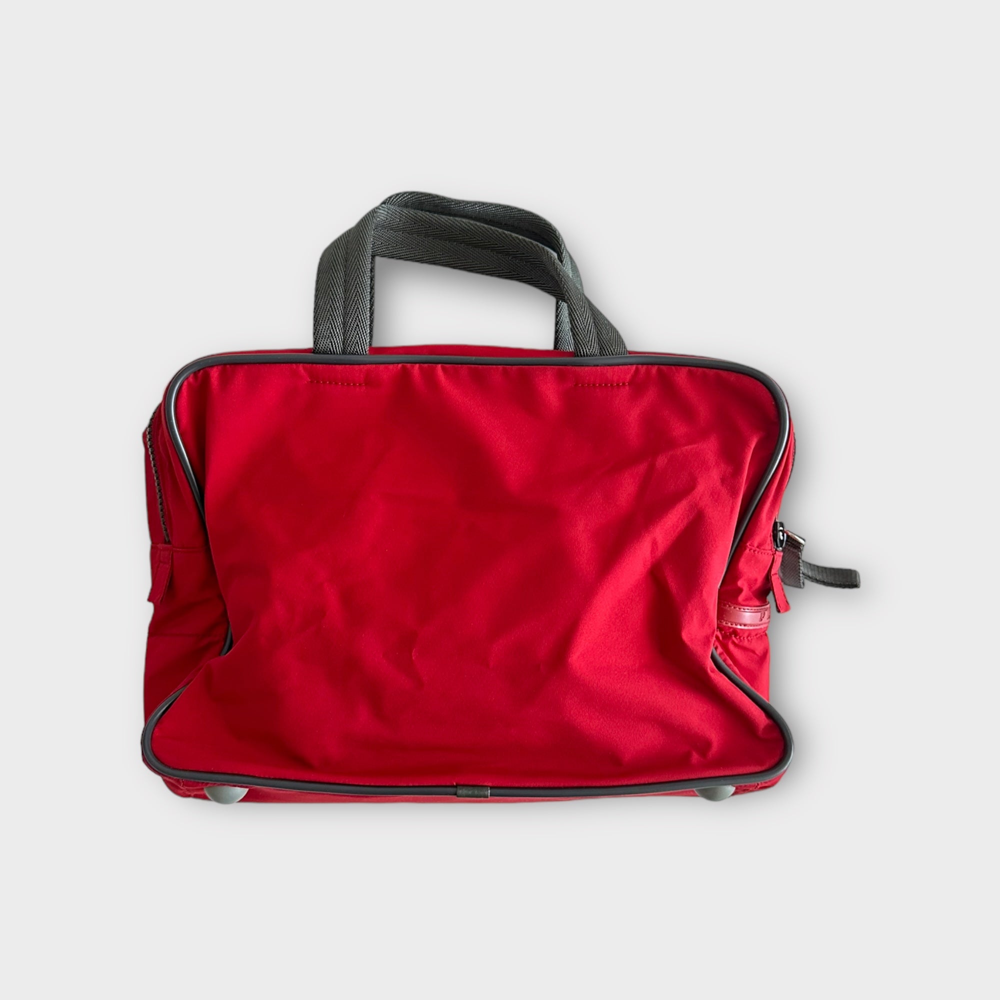 prada sport 2000s red nylon hand bag