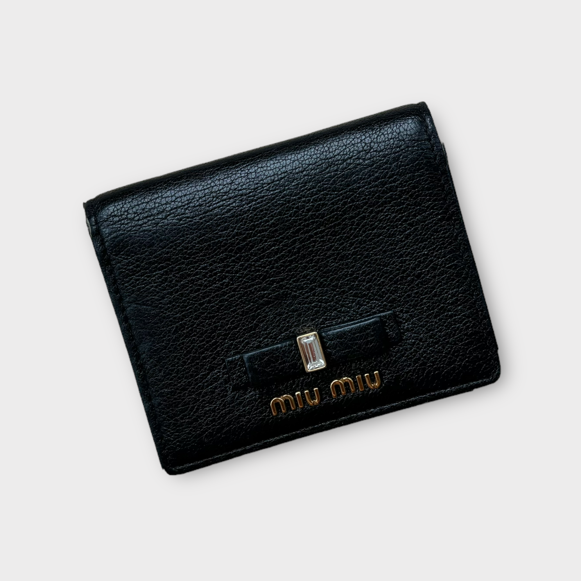 miu miu black bow wallet