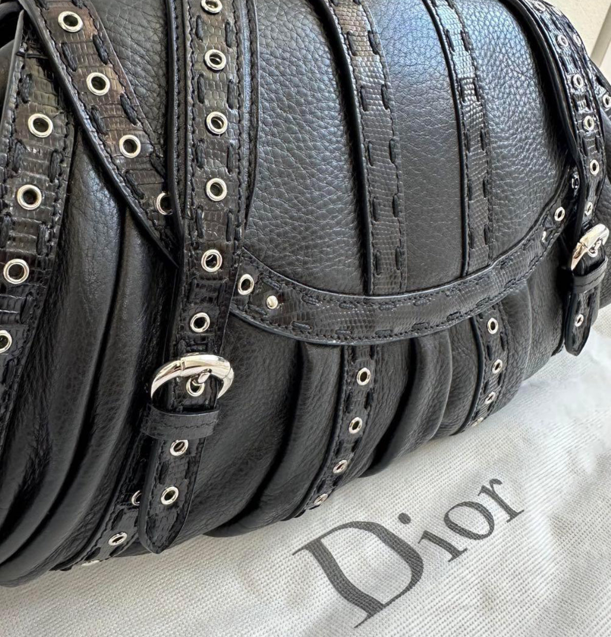 christian dior 2000s black shoulder bag