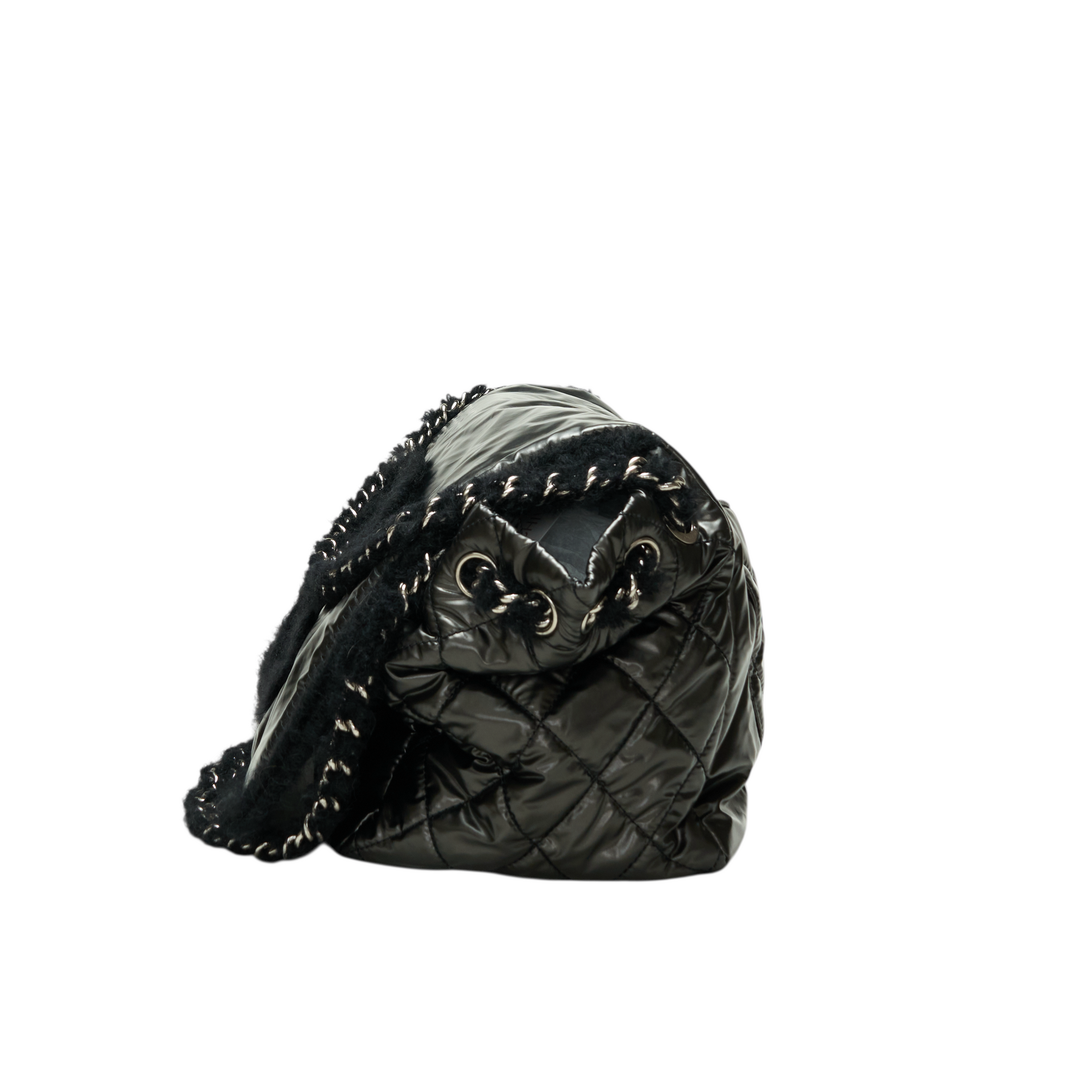 chanel 2010s black patent flap bag