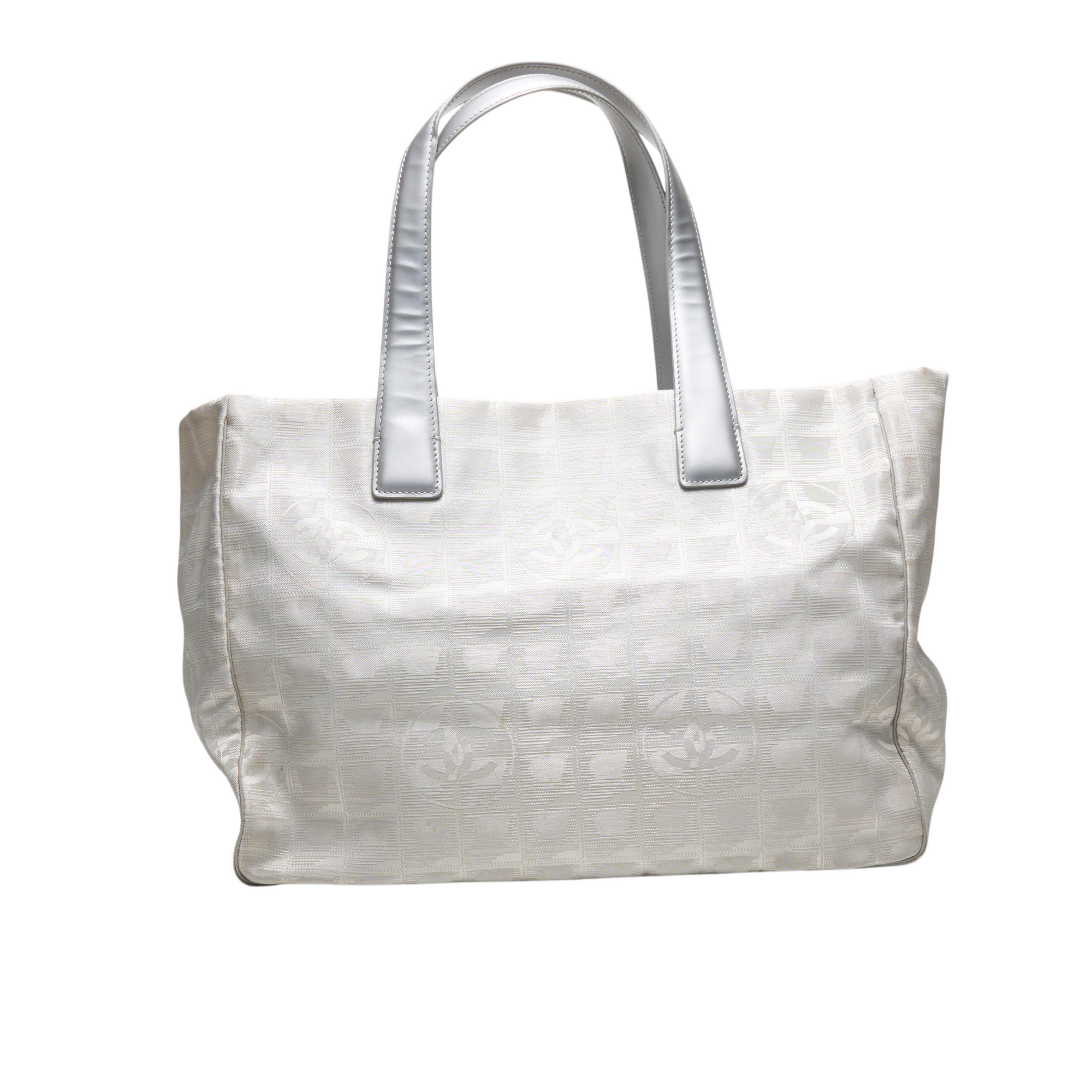 chanel 2000s gray travel ligne tote bag