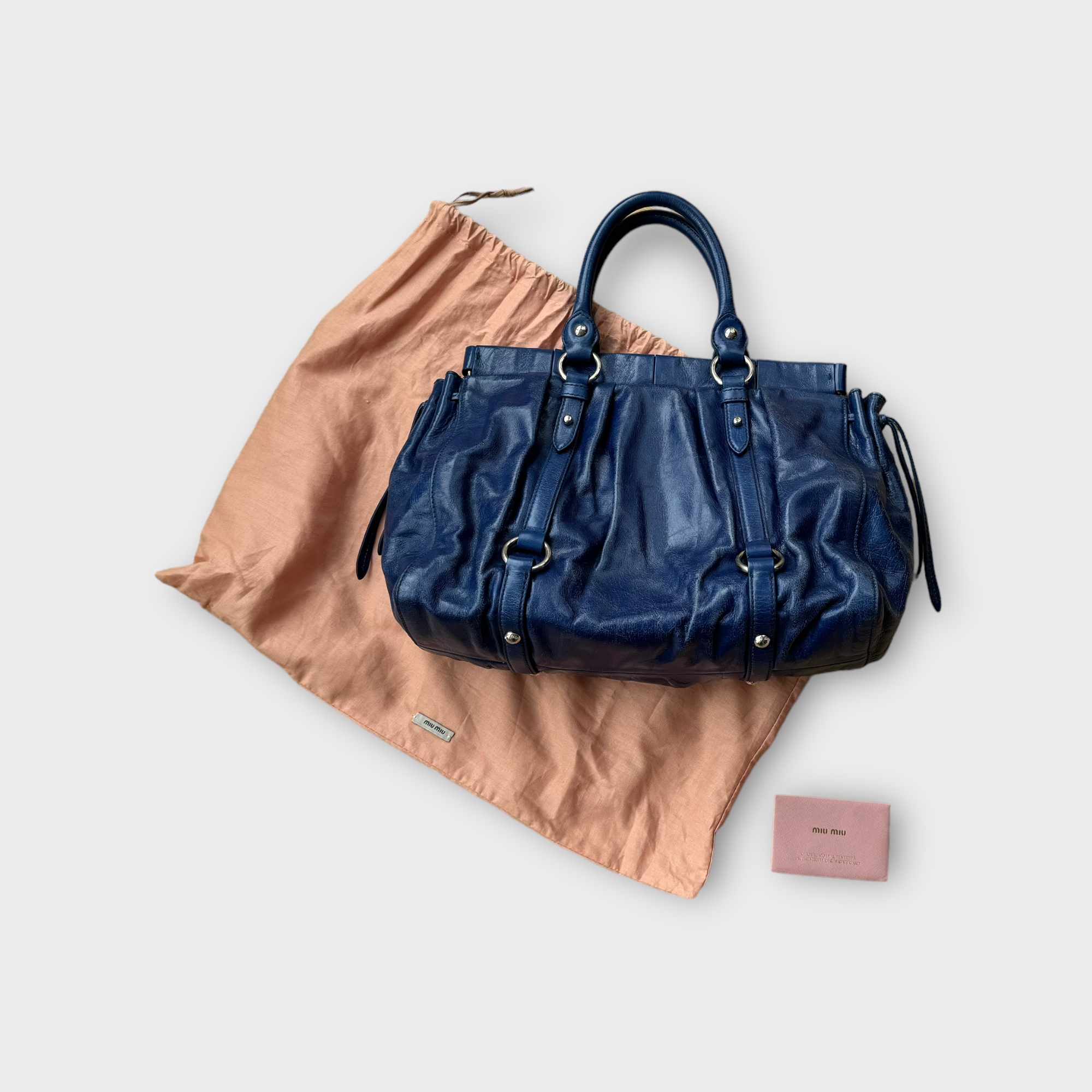 miu miu blue vitello bag