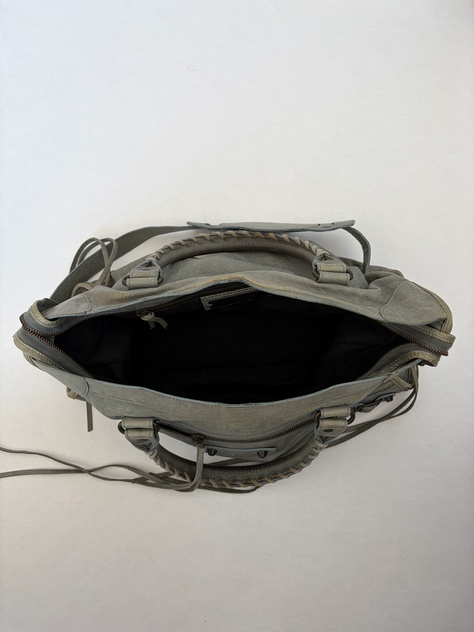 balenciaga 2000s light gray city bag