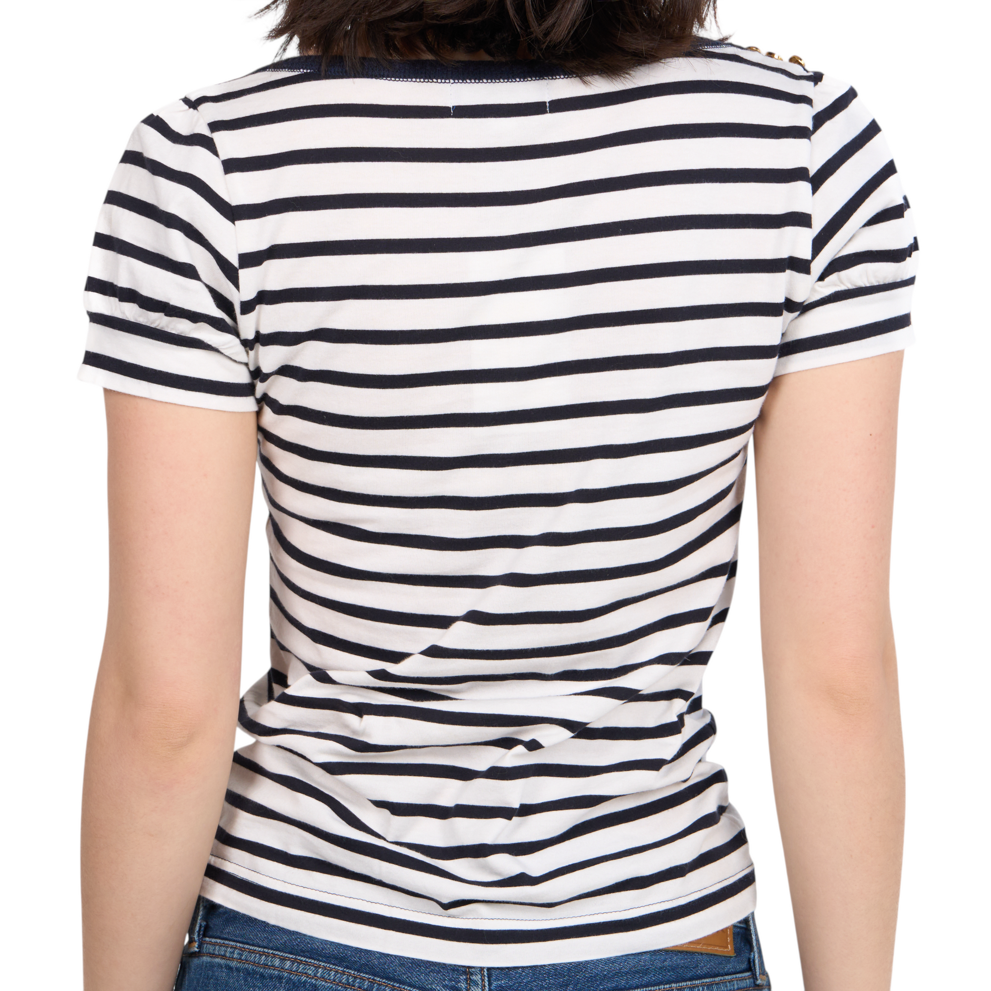 burberry striped round collar top