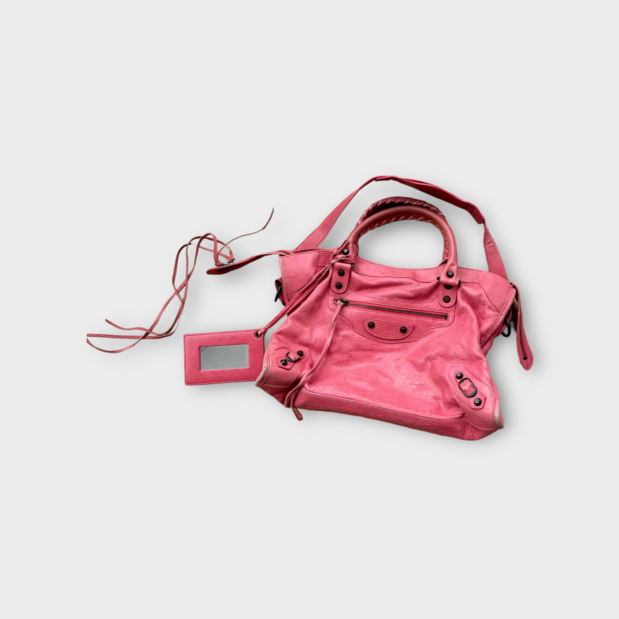 balenciaga 2000s pink city bag