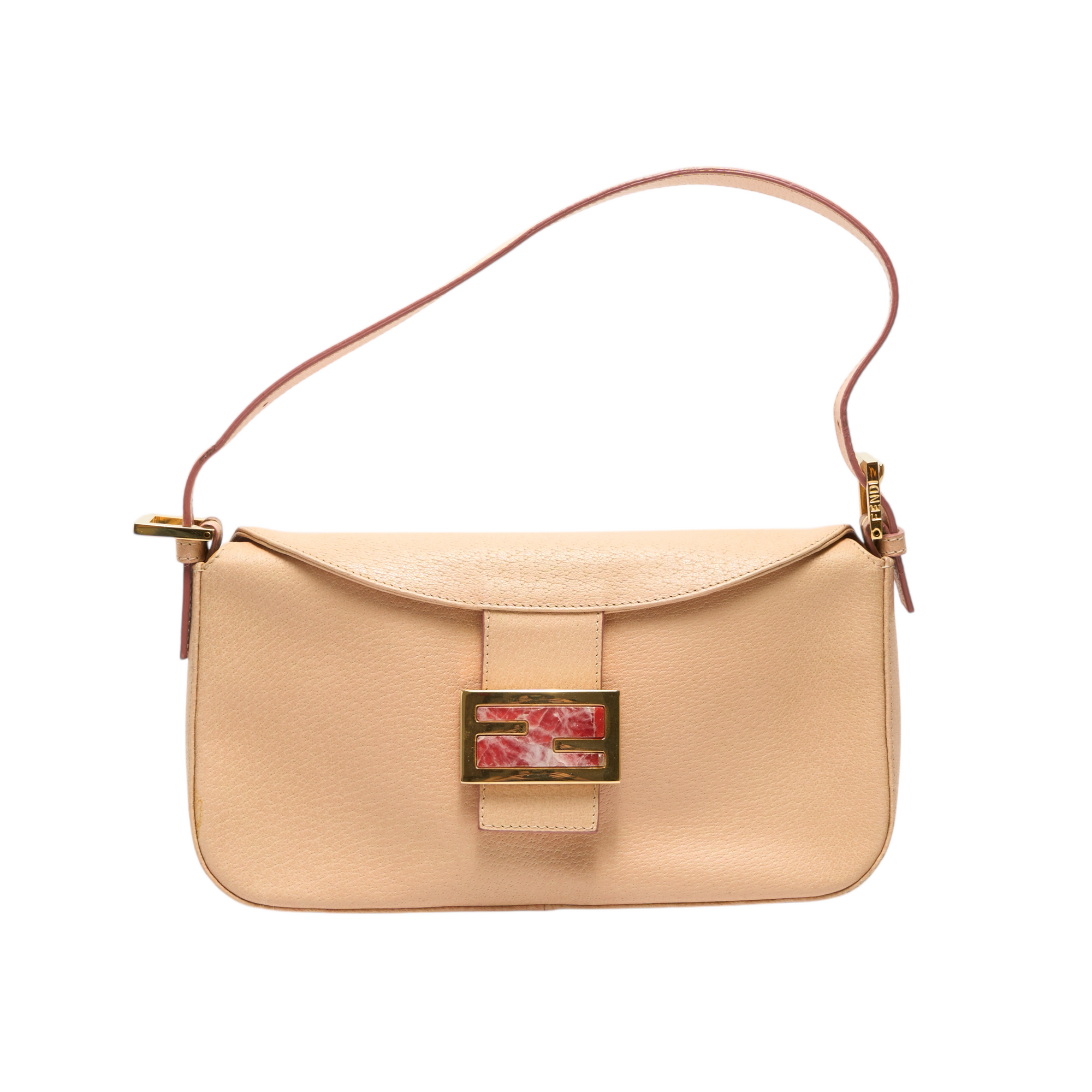 fendi 2000s peach baguette bag