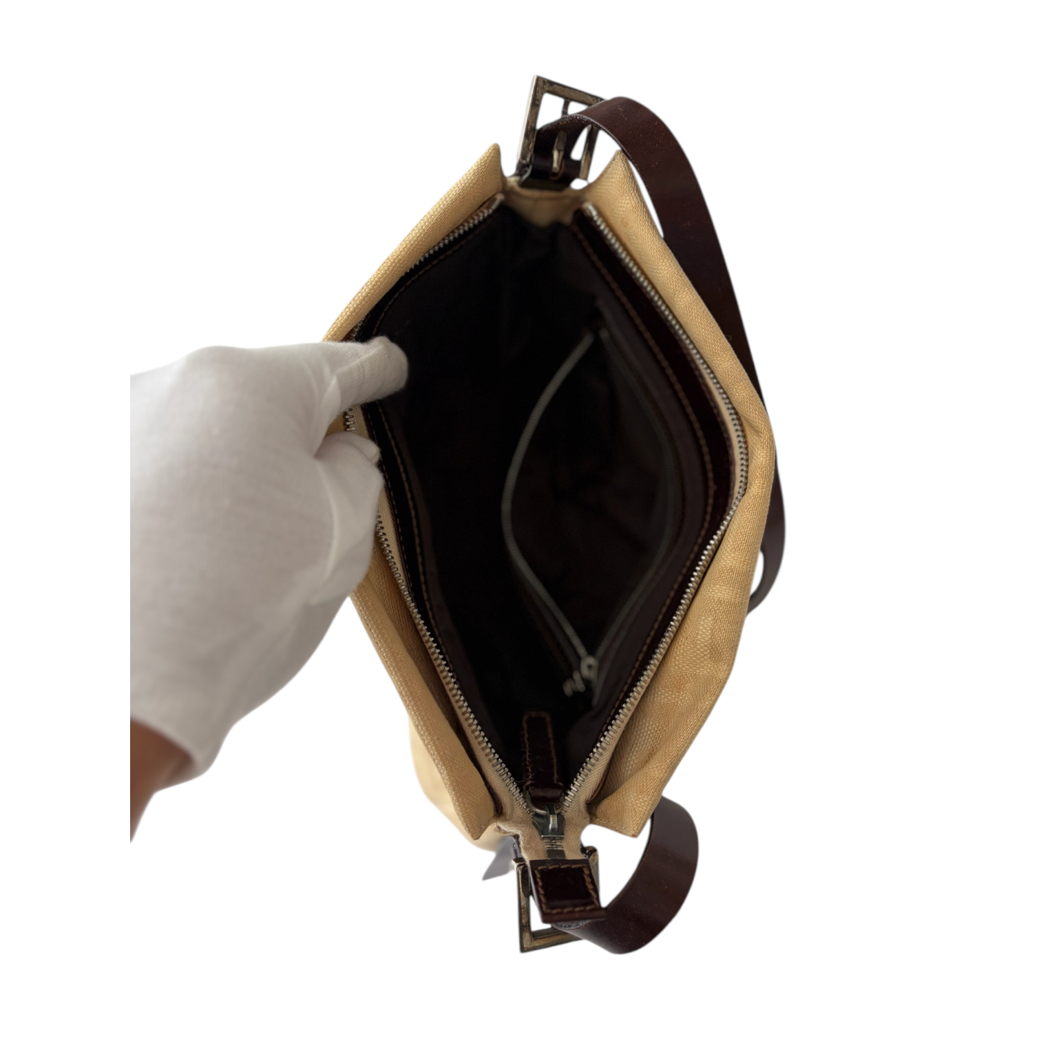 fendi 2000s cream baguette bag