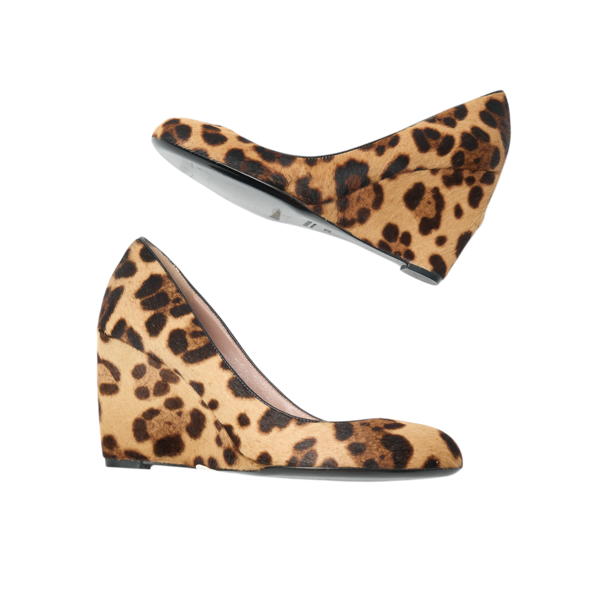 gucci 2000s ponyhair wedge heels