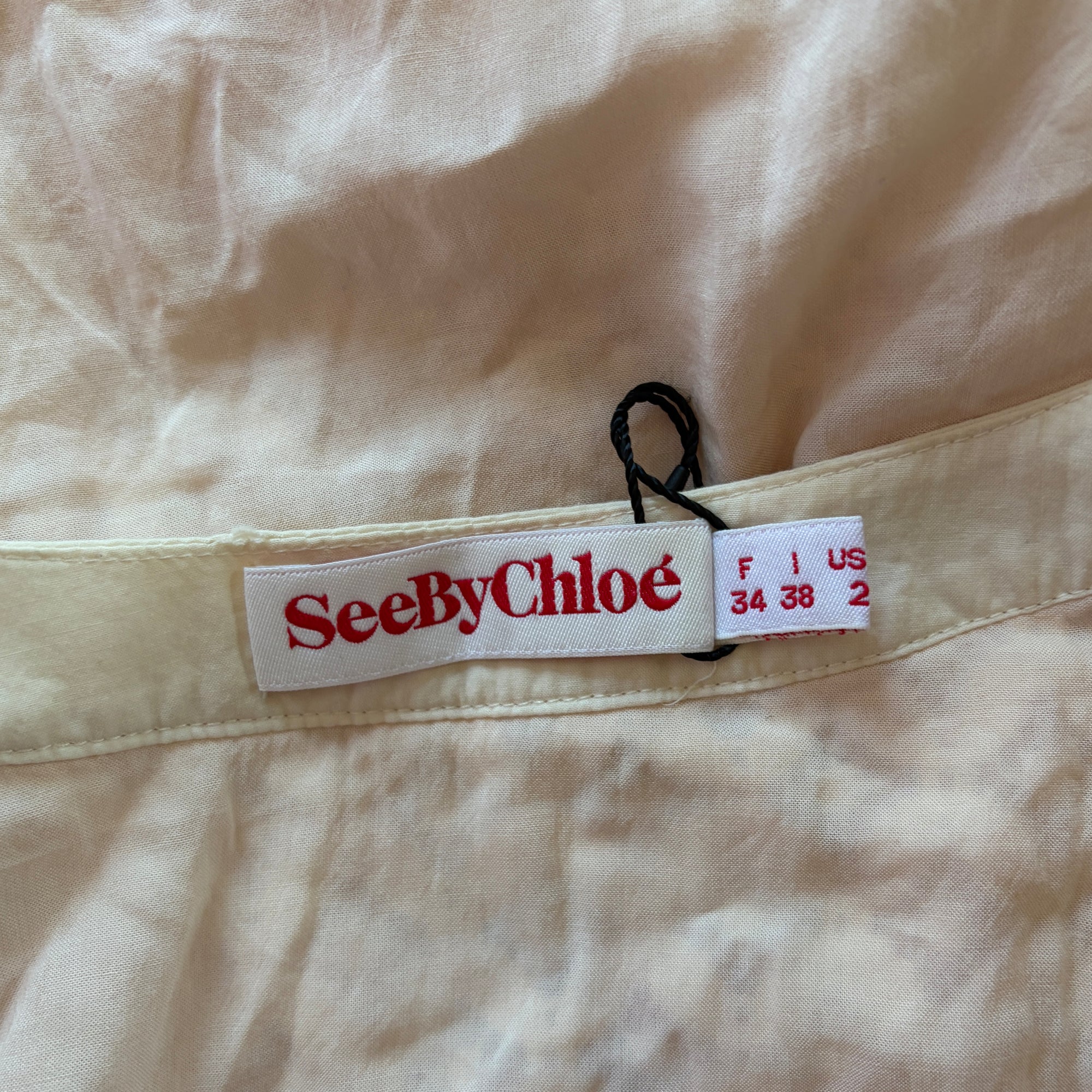 chloé cream lace tank top