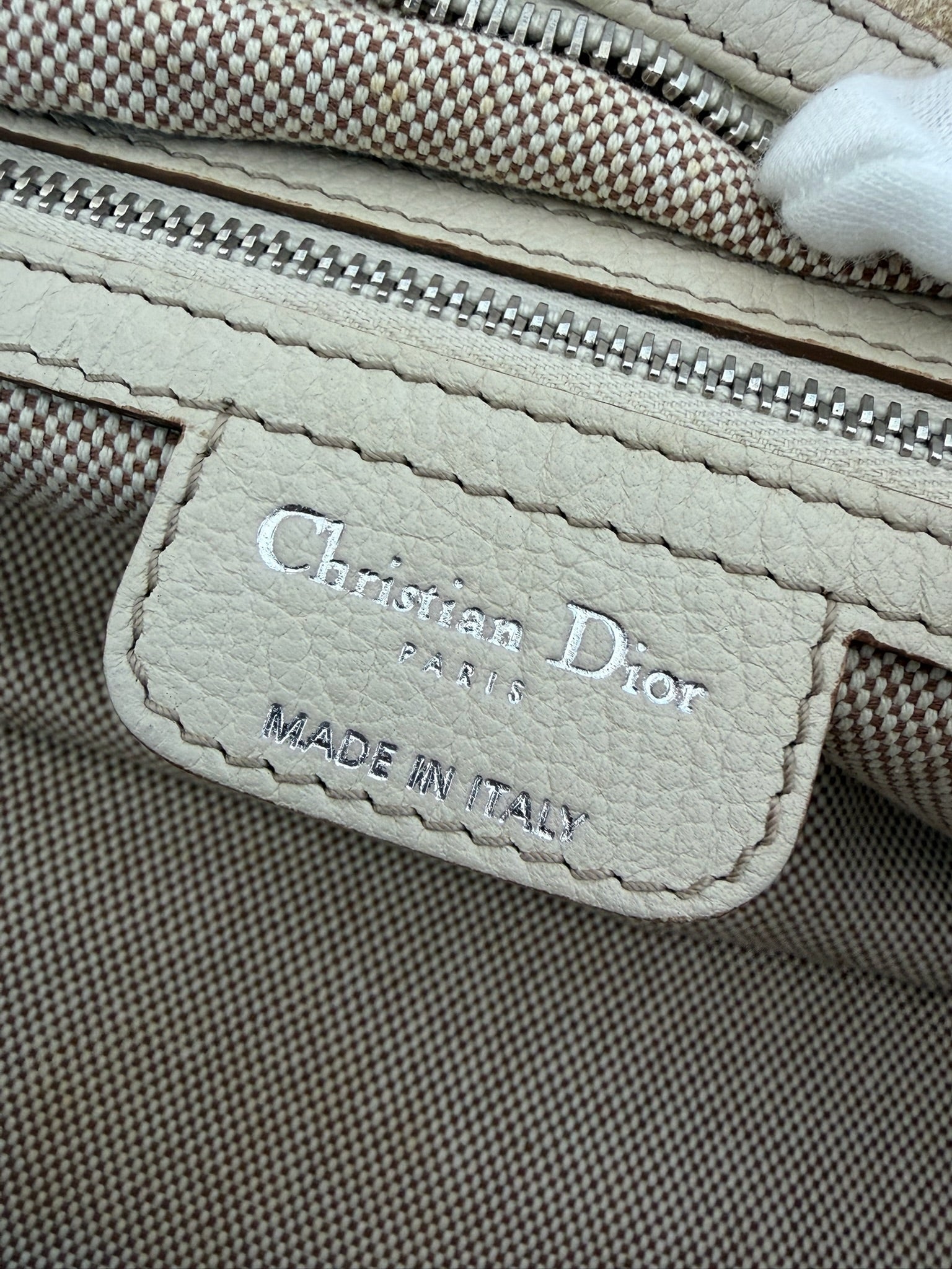 christian dior 2000s cream bowling bag
