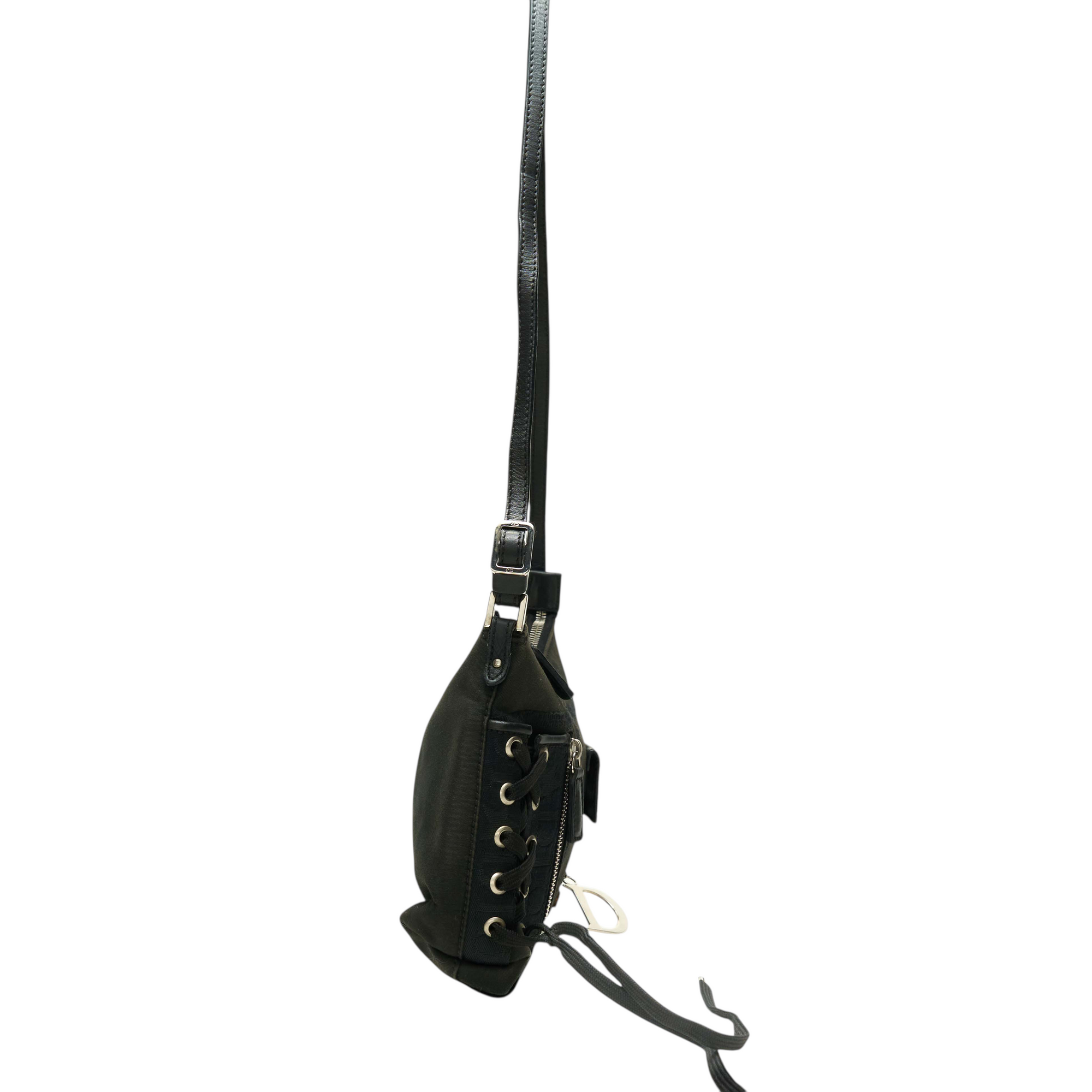 christian dior 2000s black lace shoulder bag