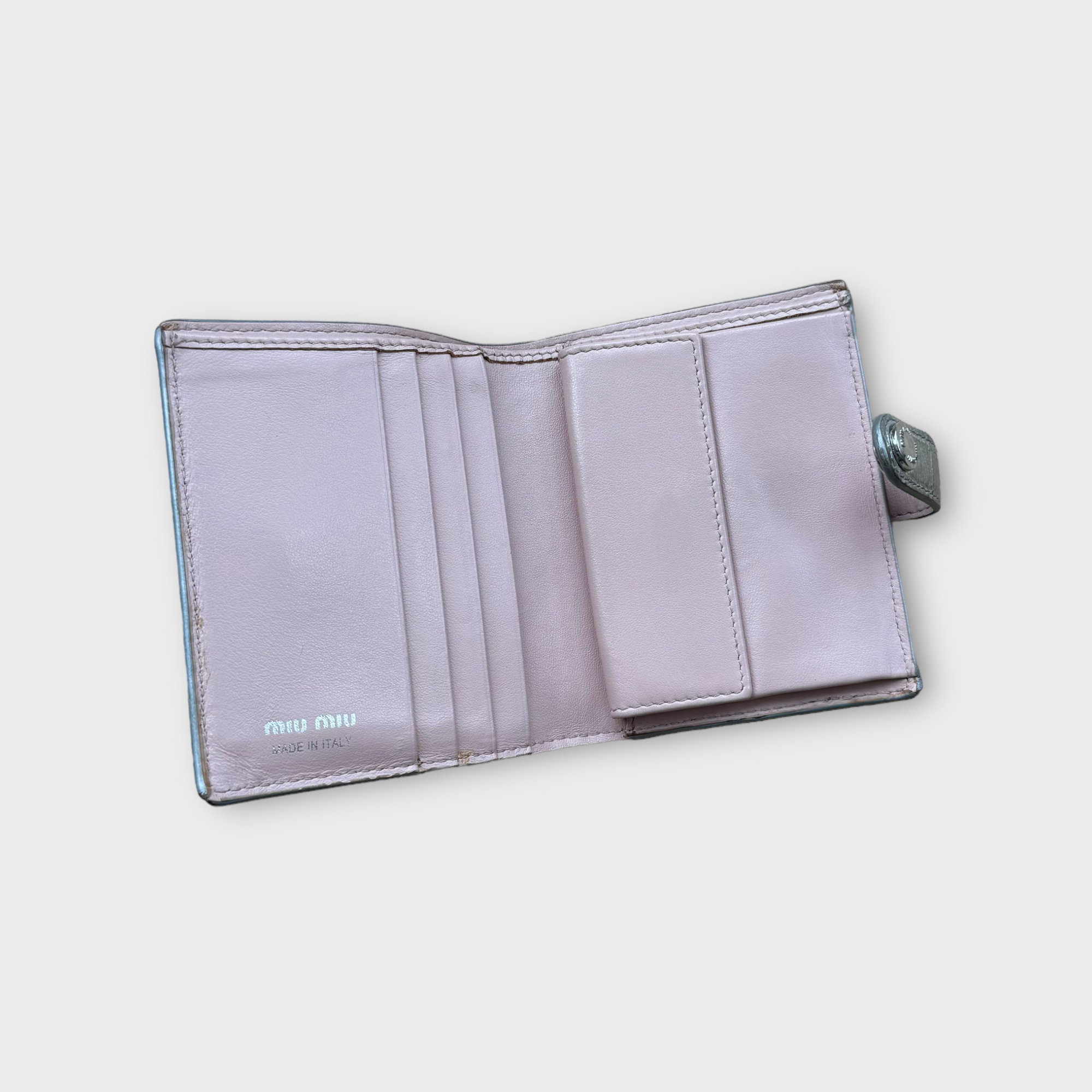 miu miu silver wallet