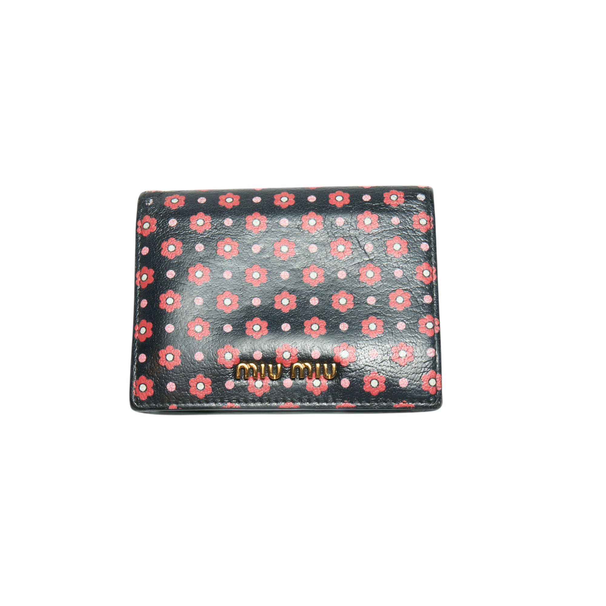 miu miu black flower wallet