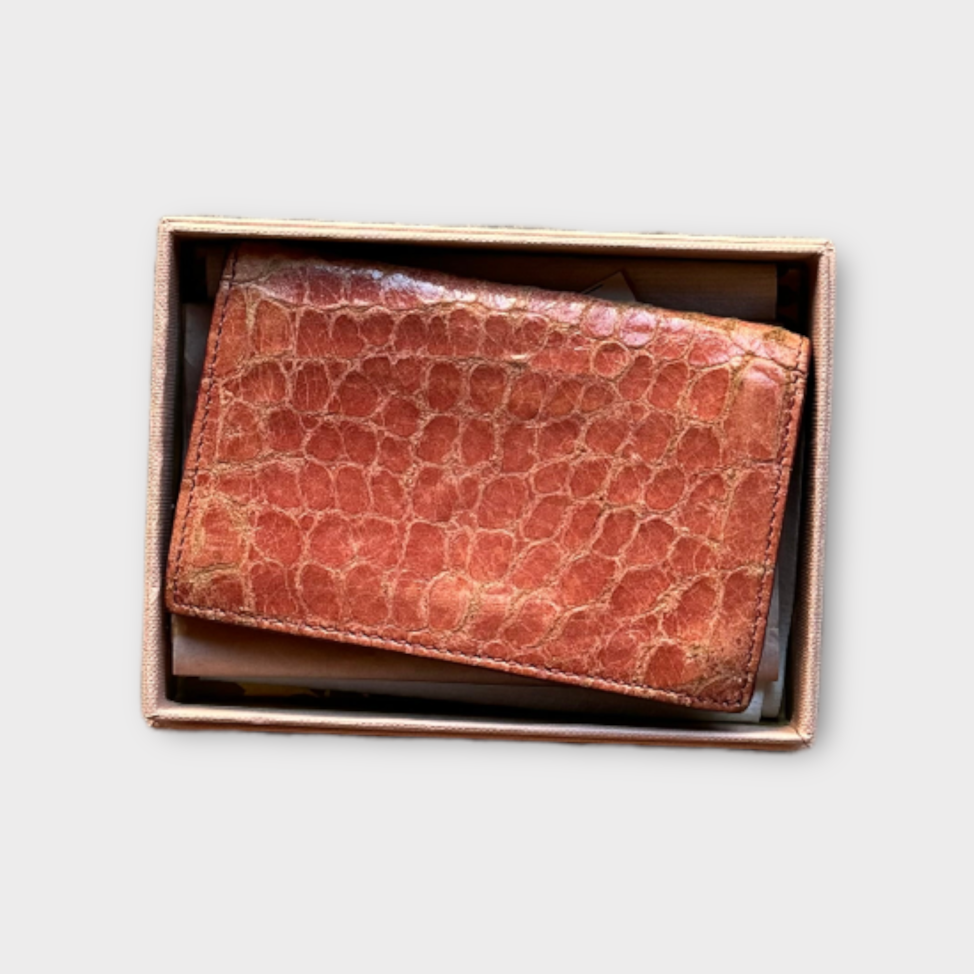 miu miu red brown crocodile wallet