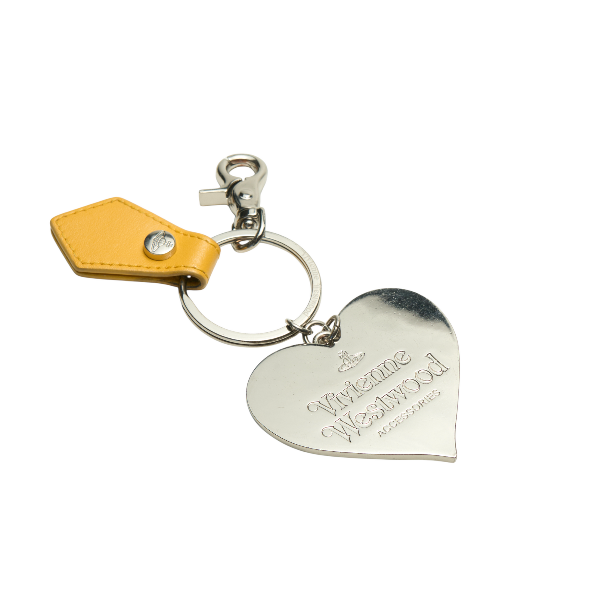 vivienne westwood yellow heart keychain