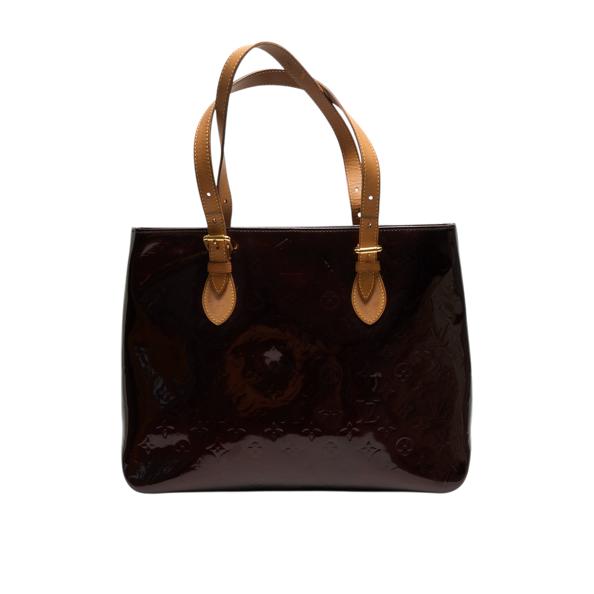 louis vuitton 2000s burgundy red vernis tote bag