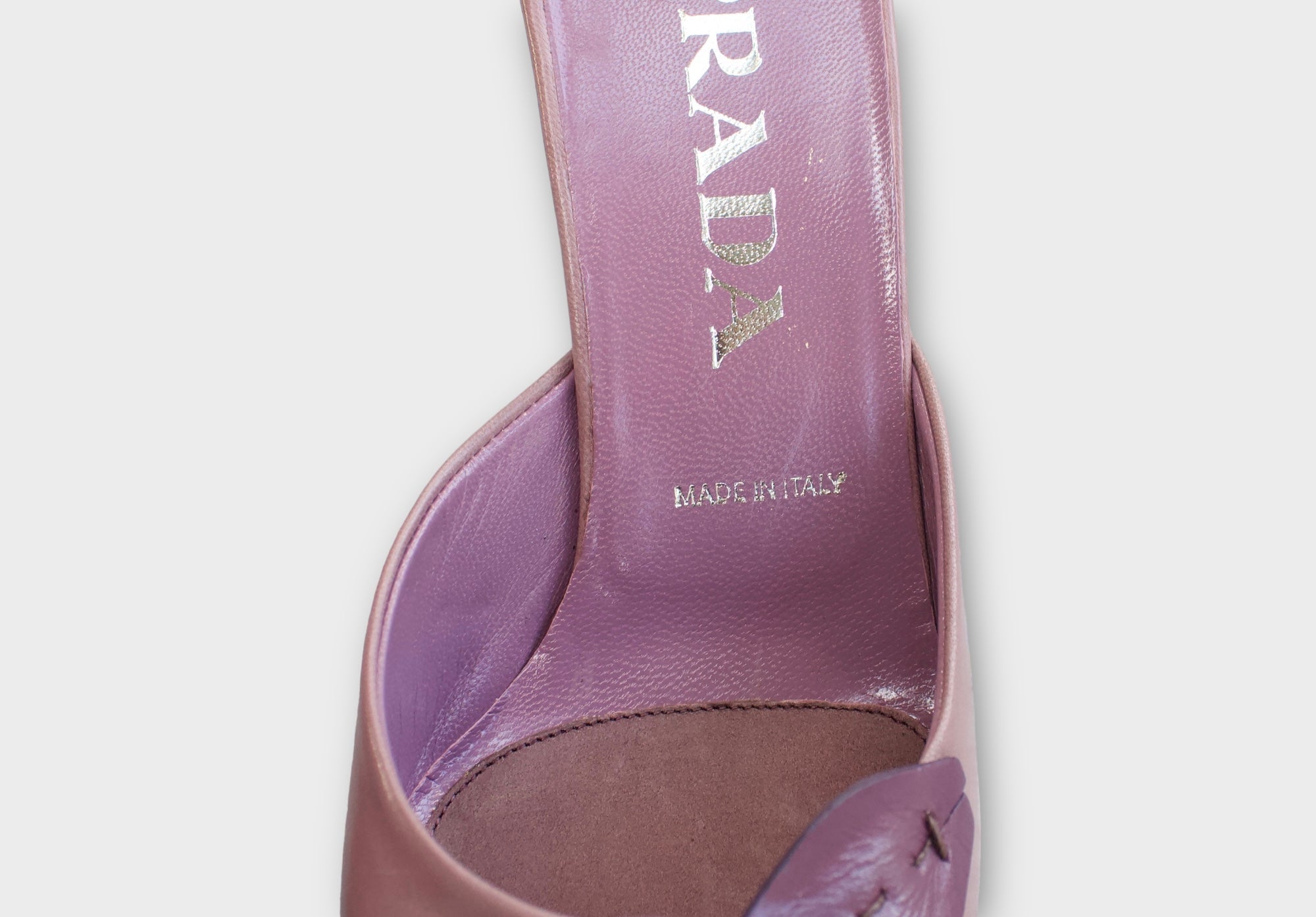 prada purple rose kitten heels