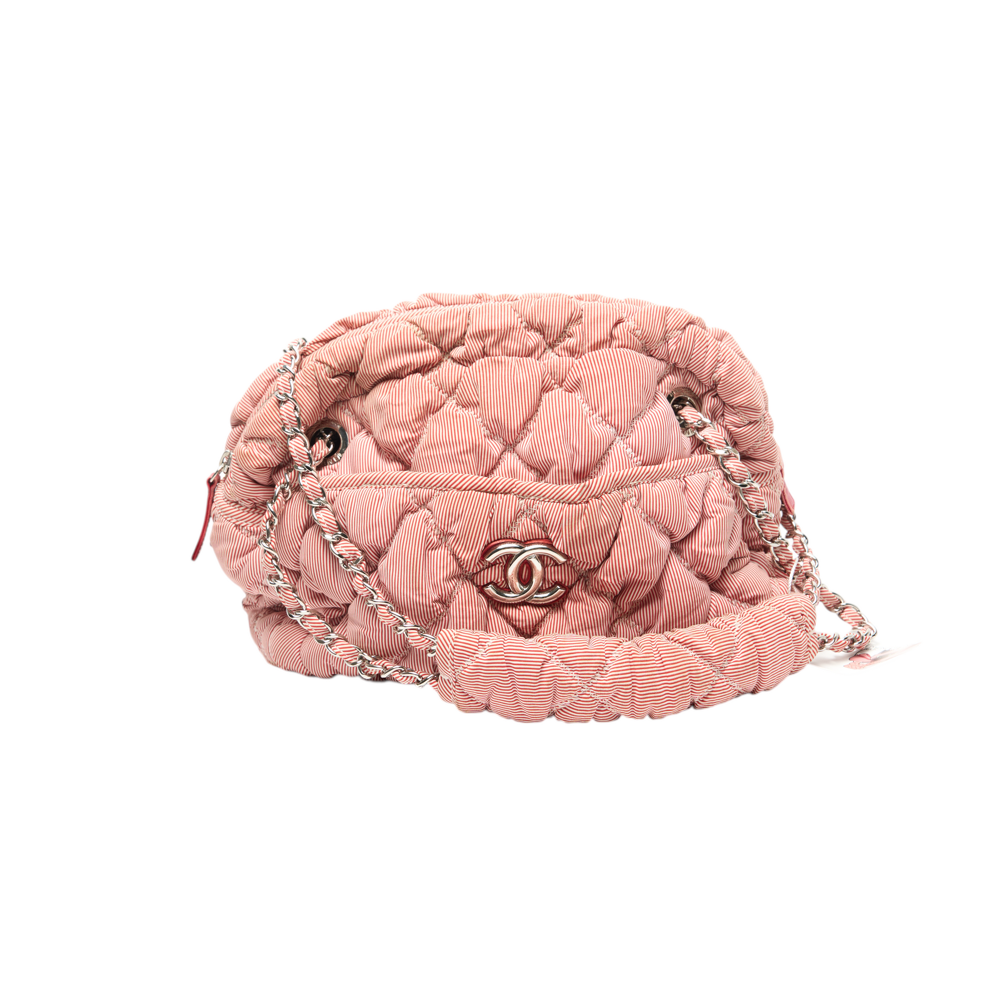 chanel 2000s red striped bag