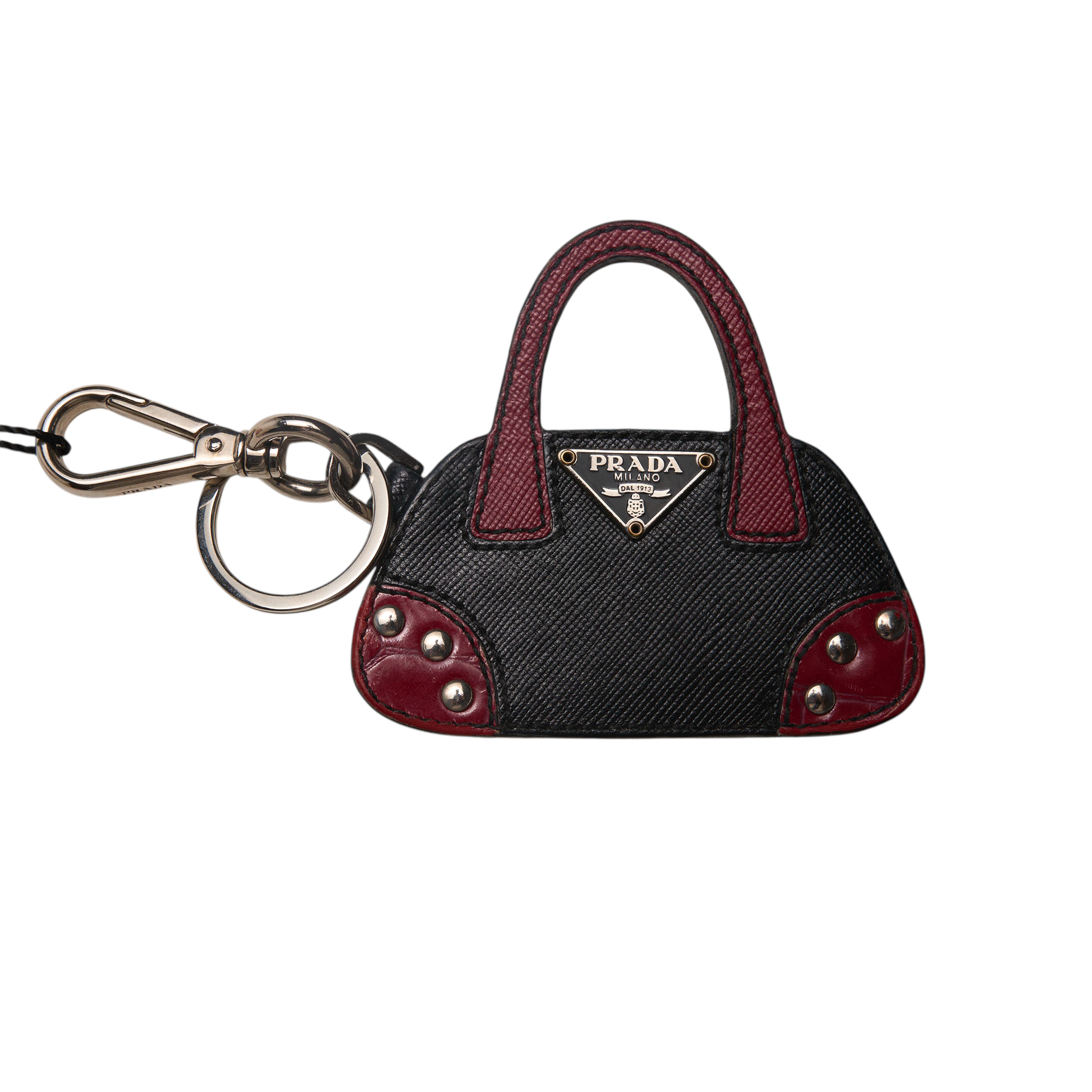 prada black bag keychain