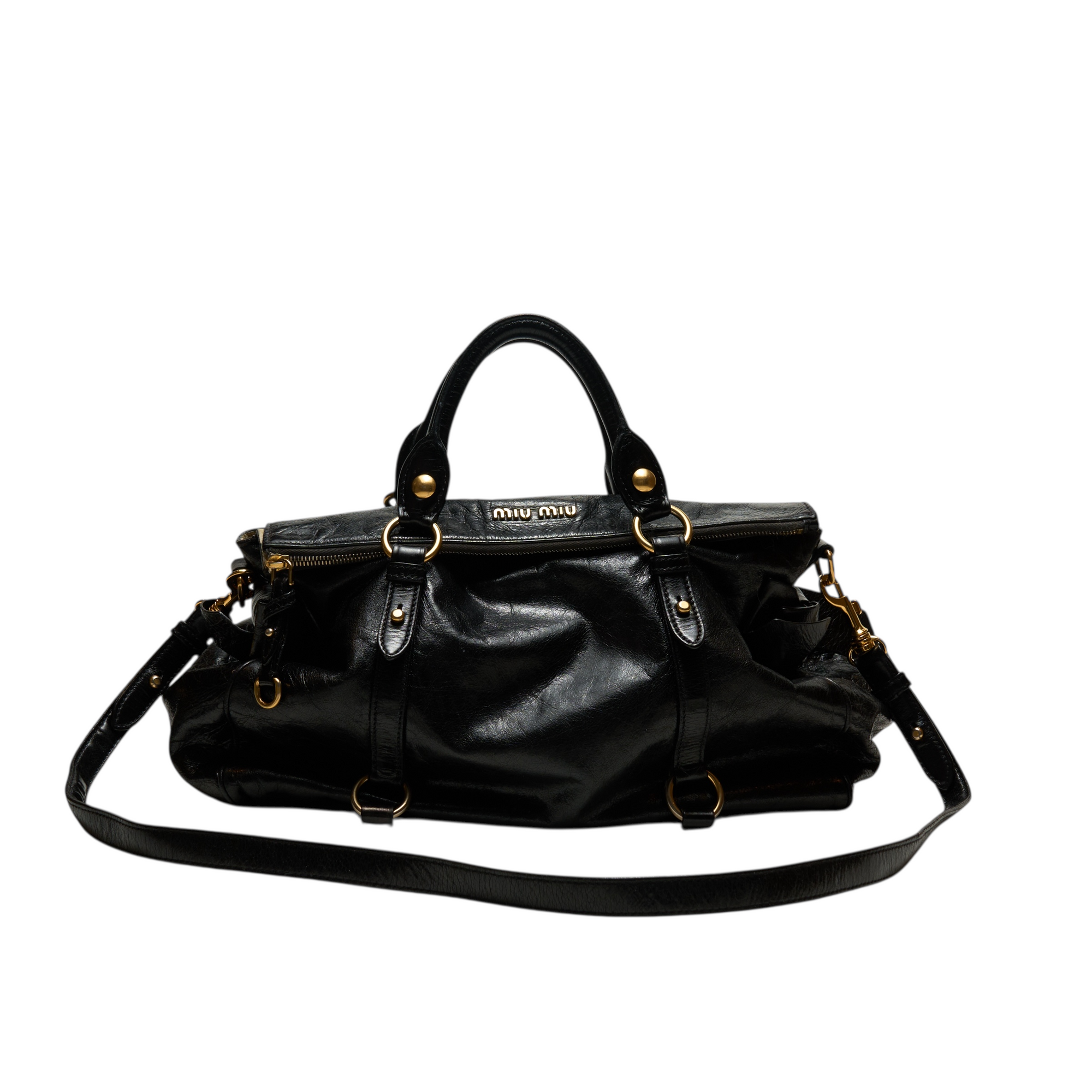 miu miu 2000s black vitello bag