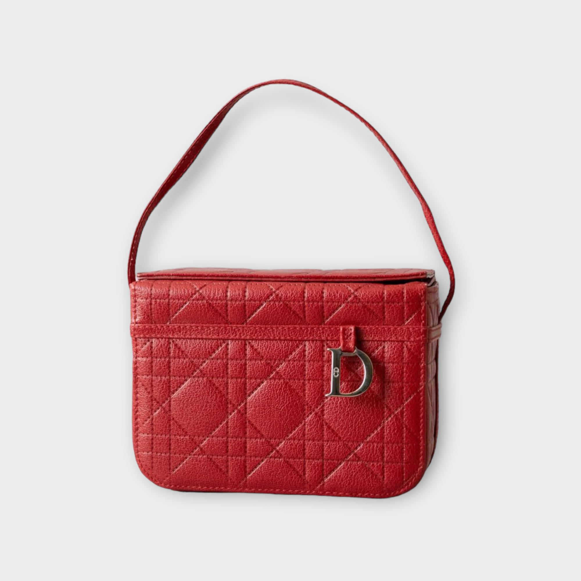 christian dior red lady dior cannage bag