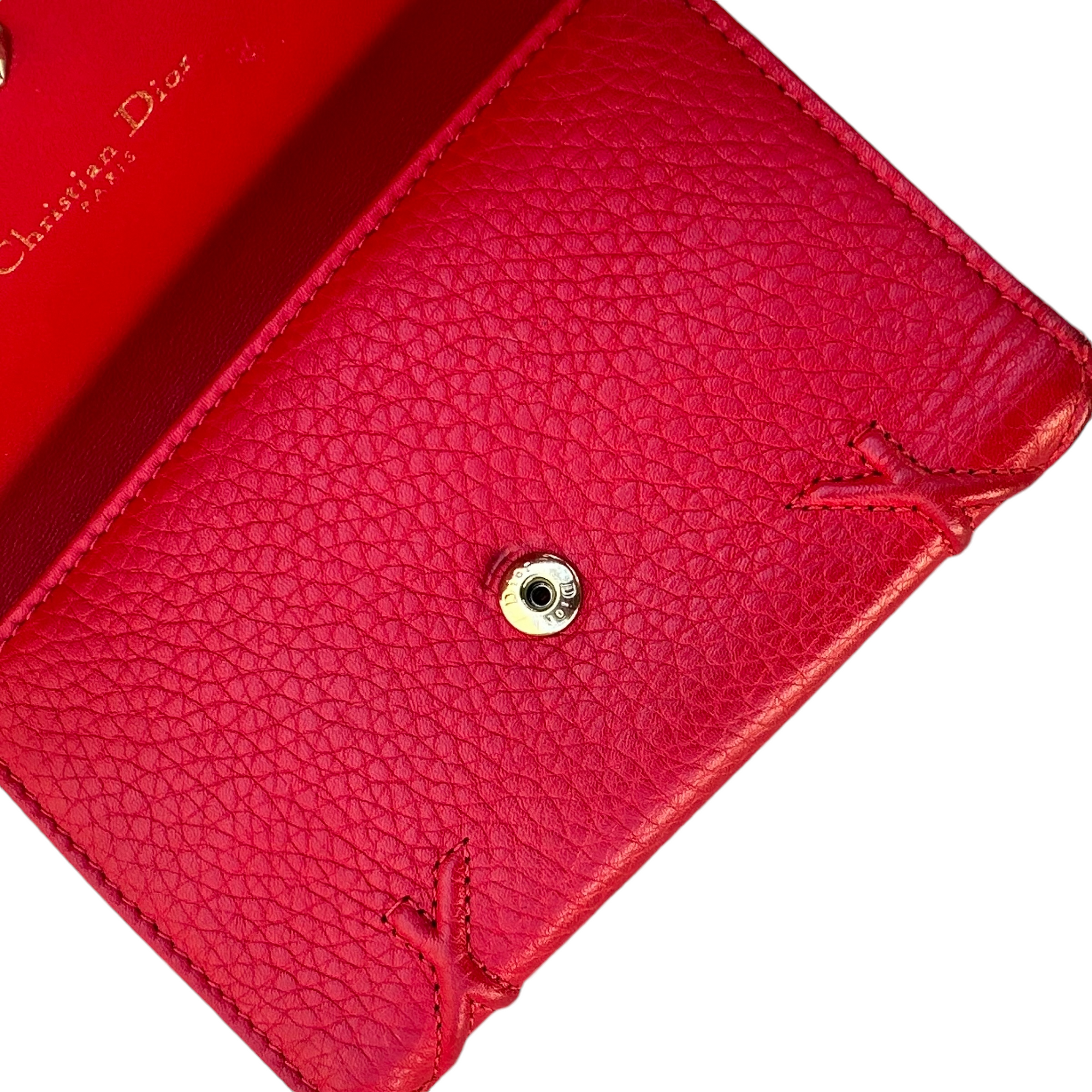 christian dior red wallet