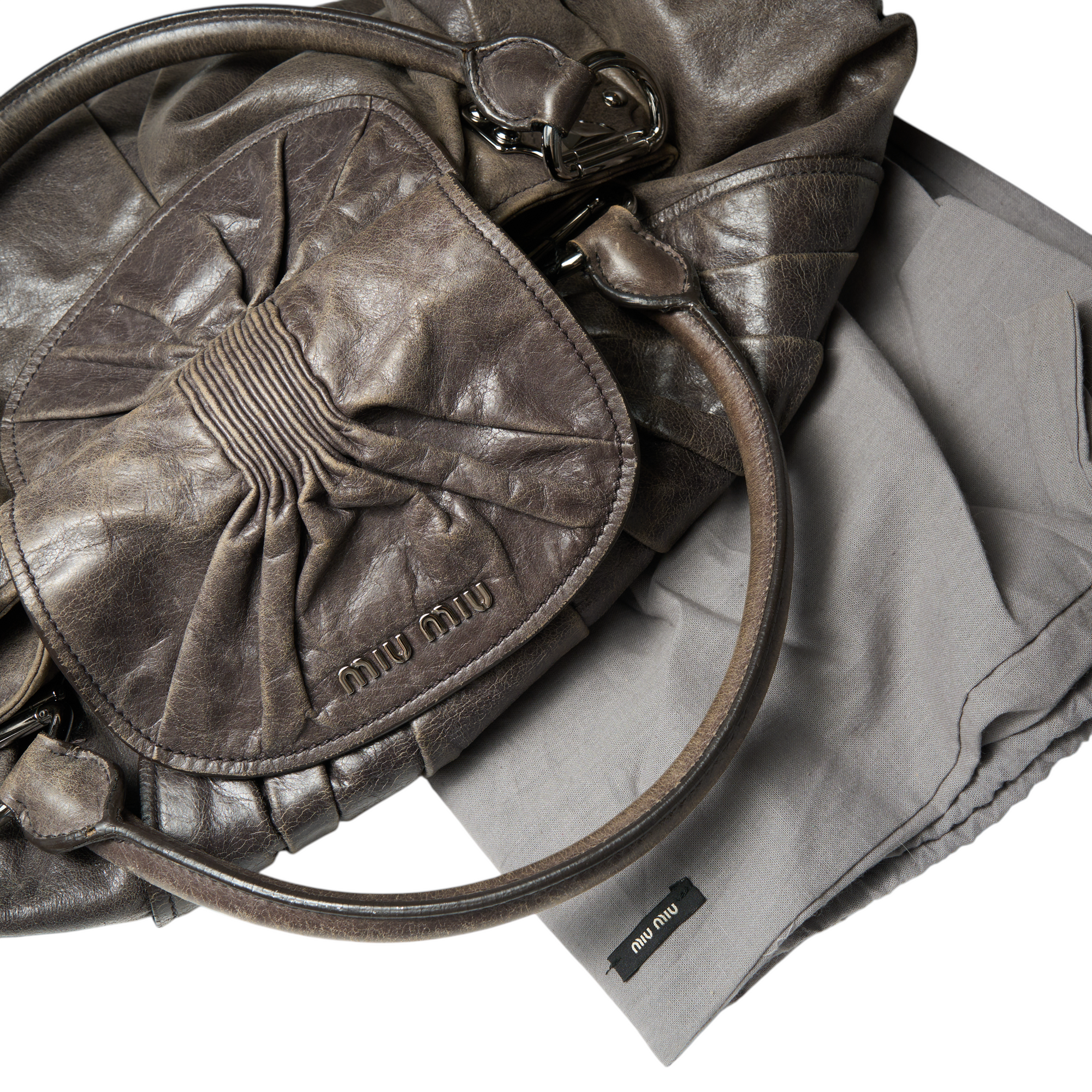 miu miu 2000s gray shoulder bag