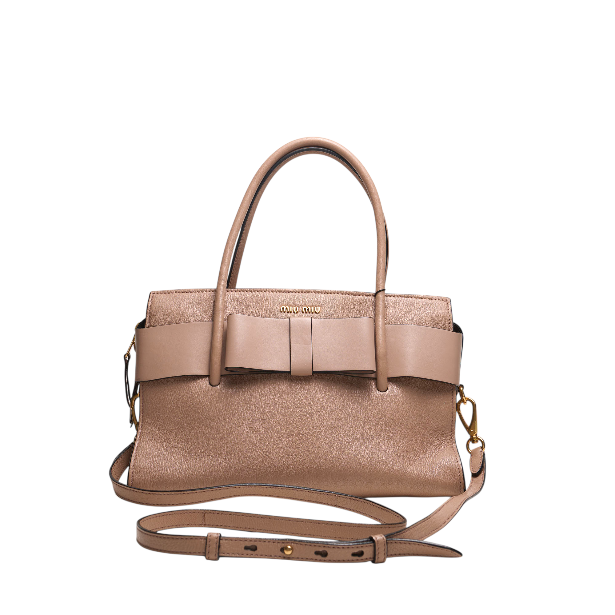 miu miu tan bow bag