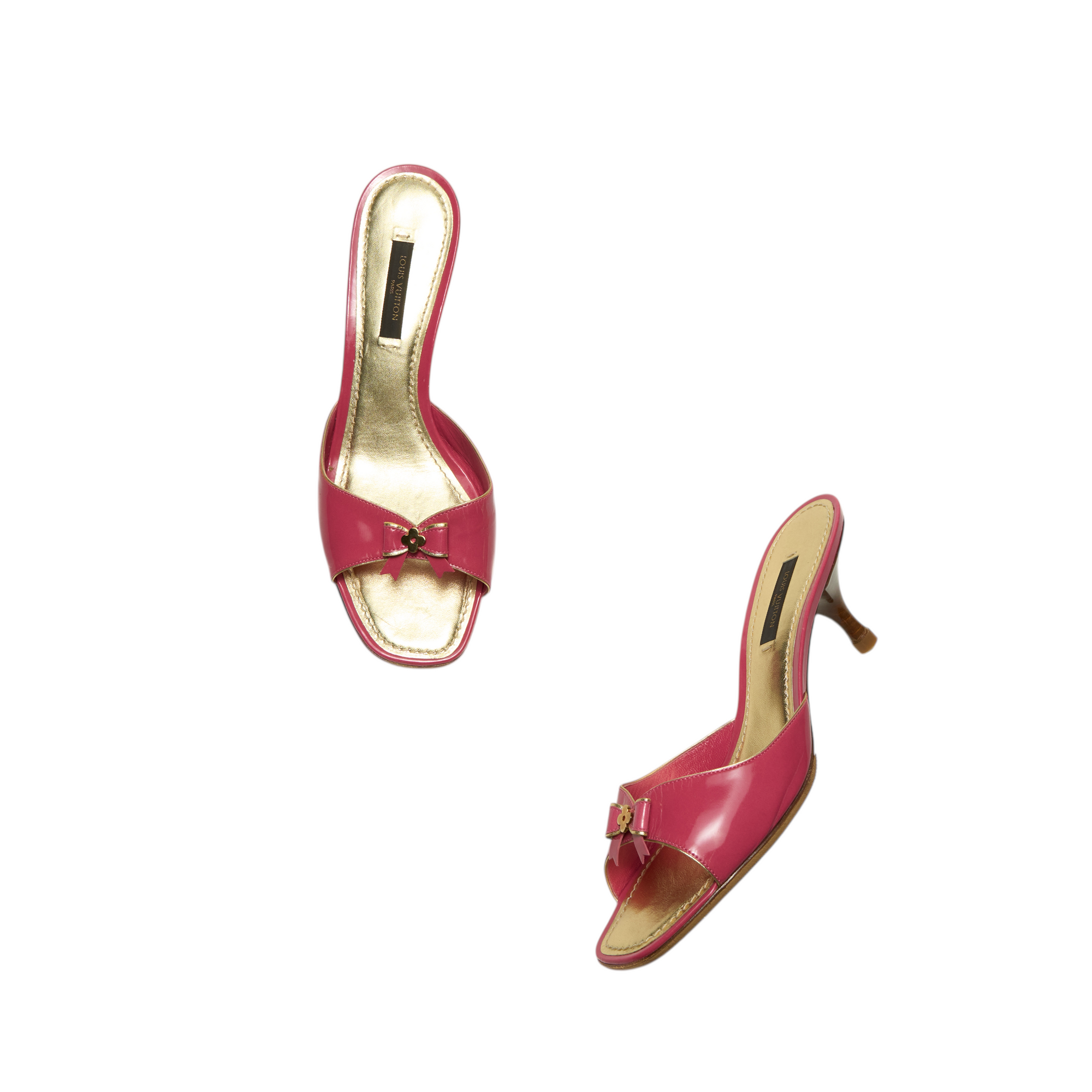 louis vuitton 2000s pink kitten heels