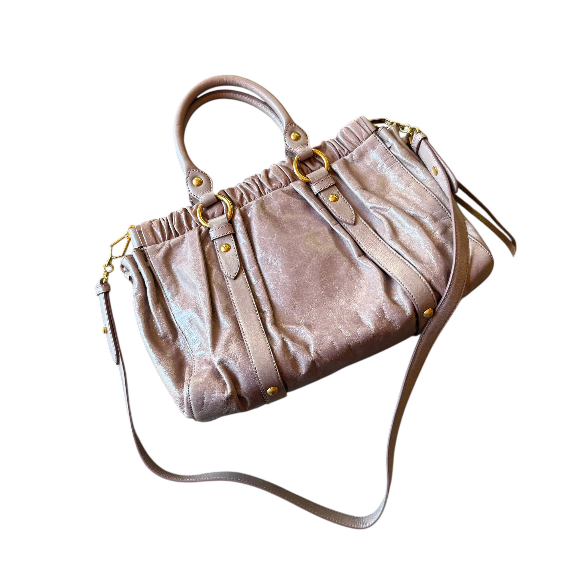 miu miu 2000s purple shoulder bag