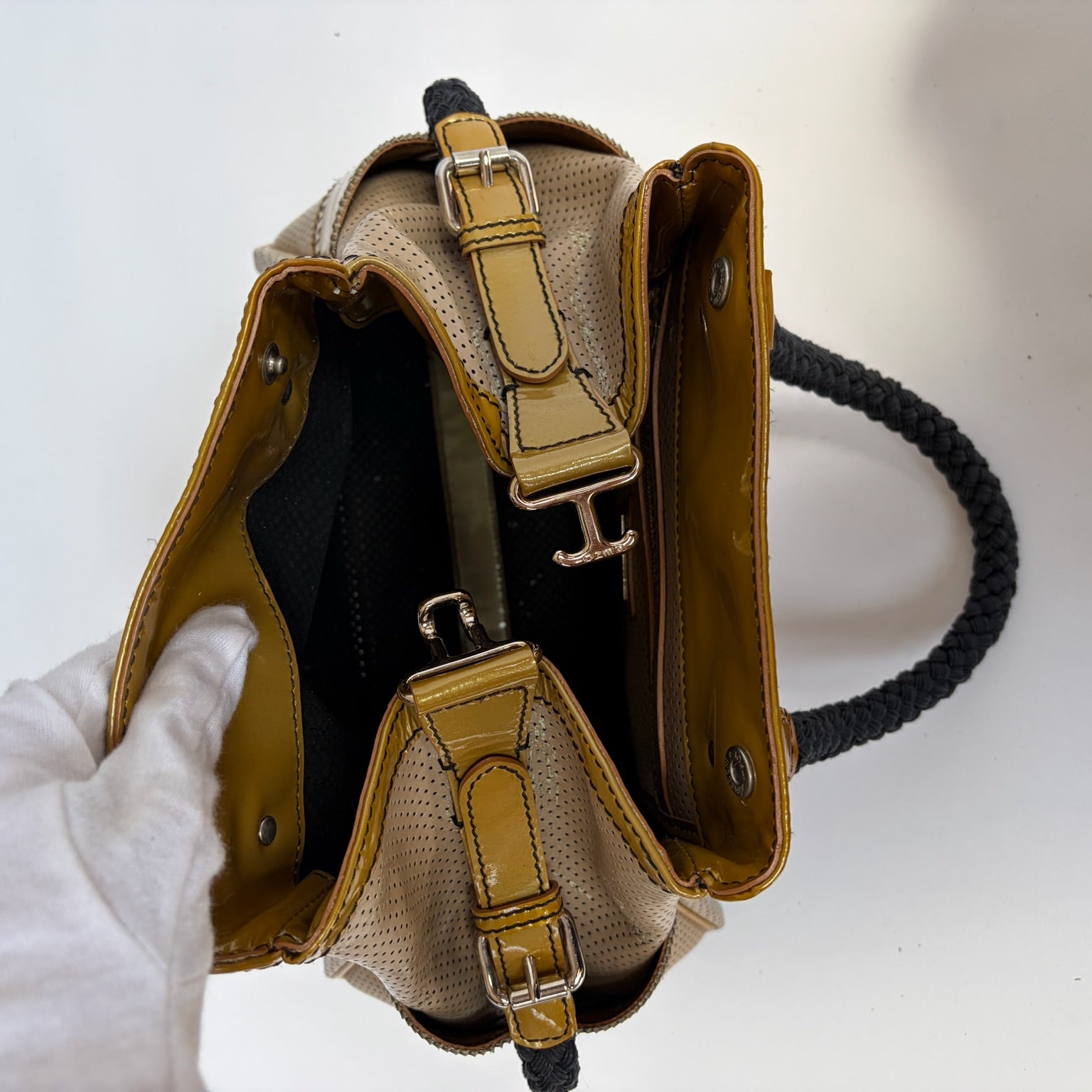 fendi 2000s yellow ethnico bag