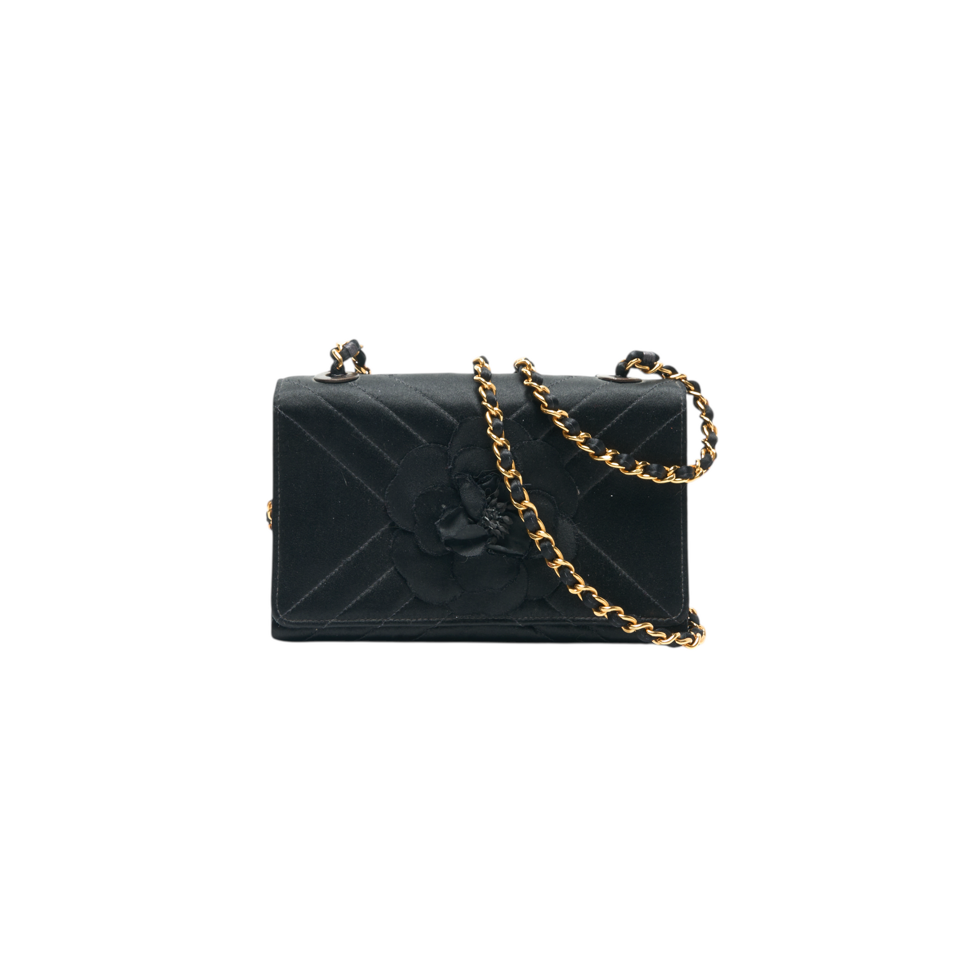 chanel 2000s black camellia bag