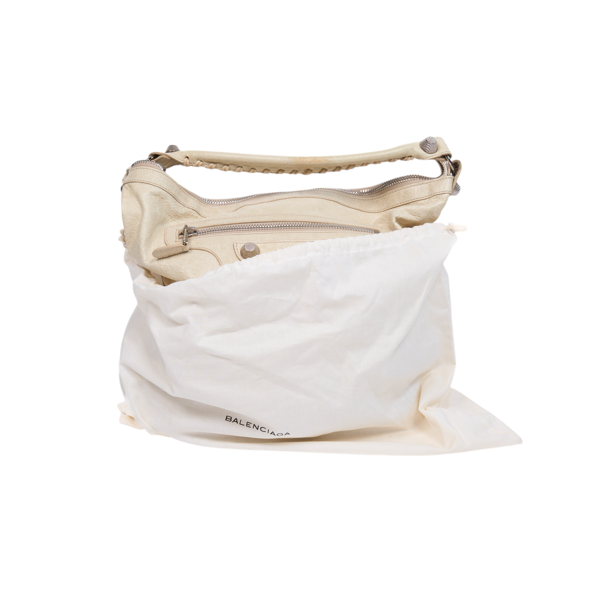 balenciaga 2000s cream day bag
