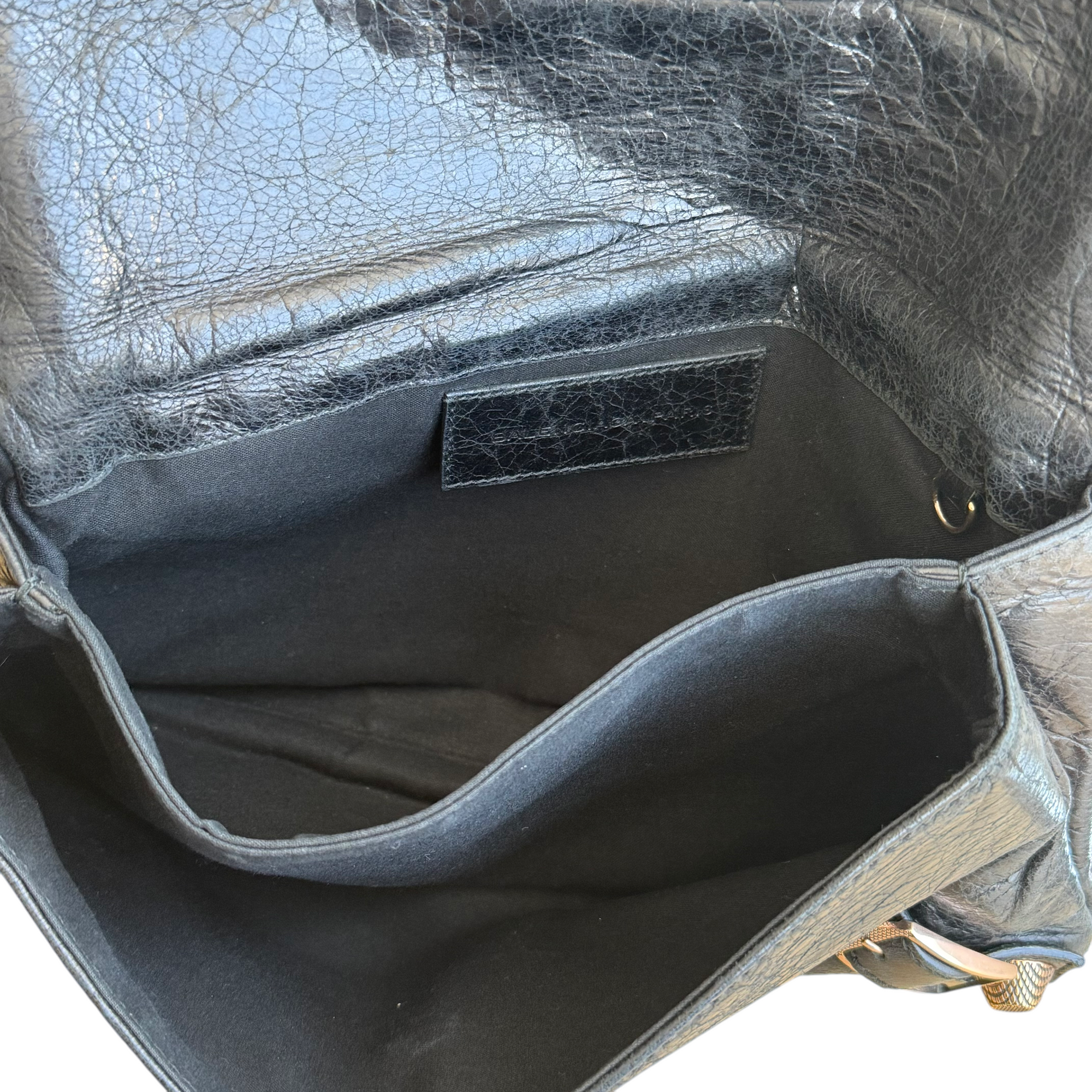 balenciaga black motocross clutch bag