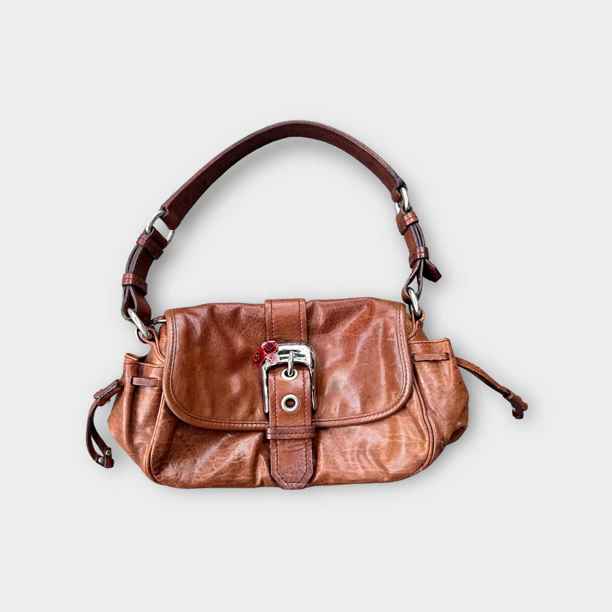 miu miu 2000s brown shoulder bags