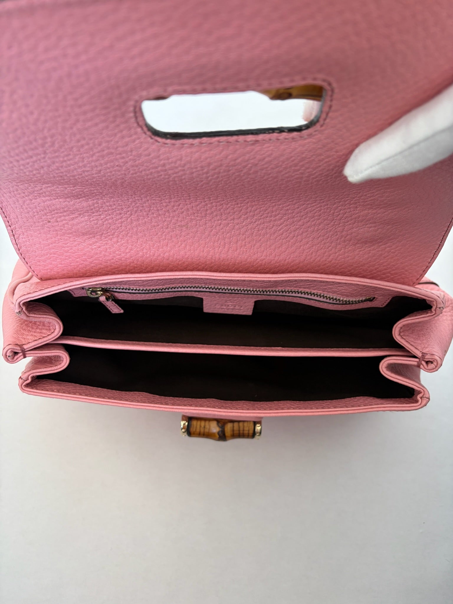 gucci 2000s pink bamboo bag