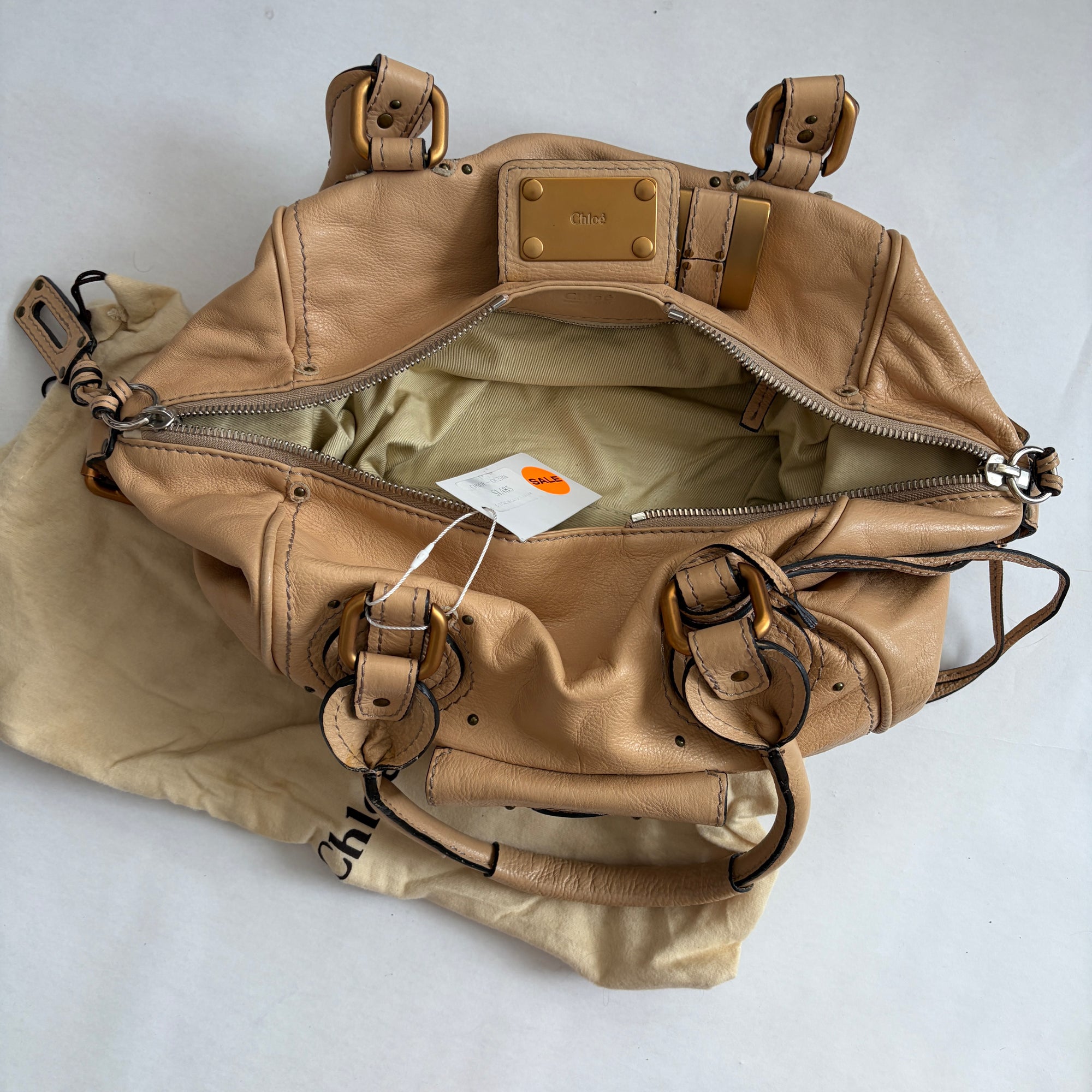 chloé 2000s cream paddington bag