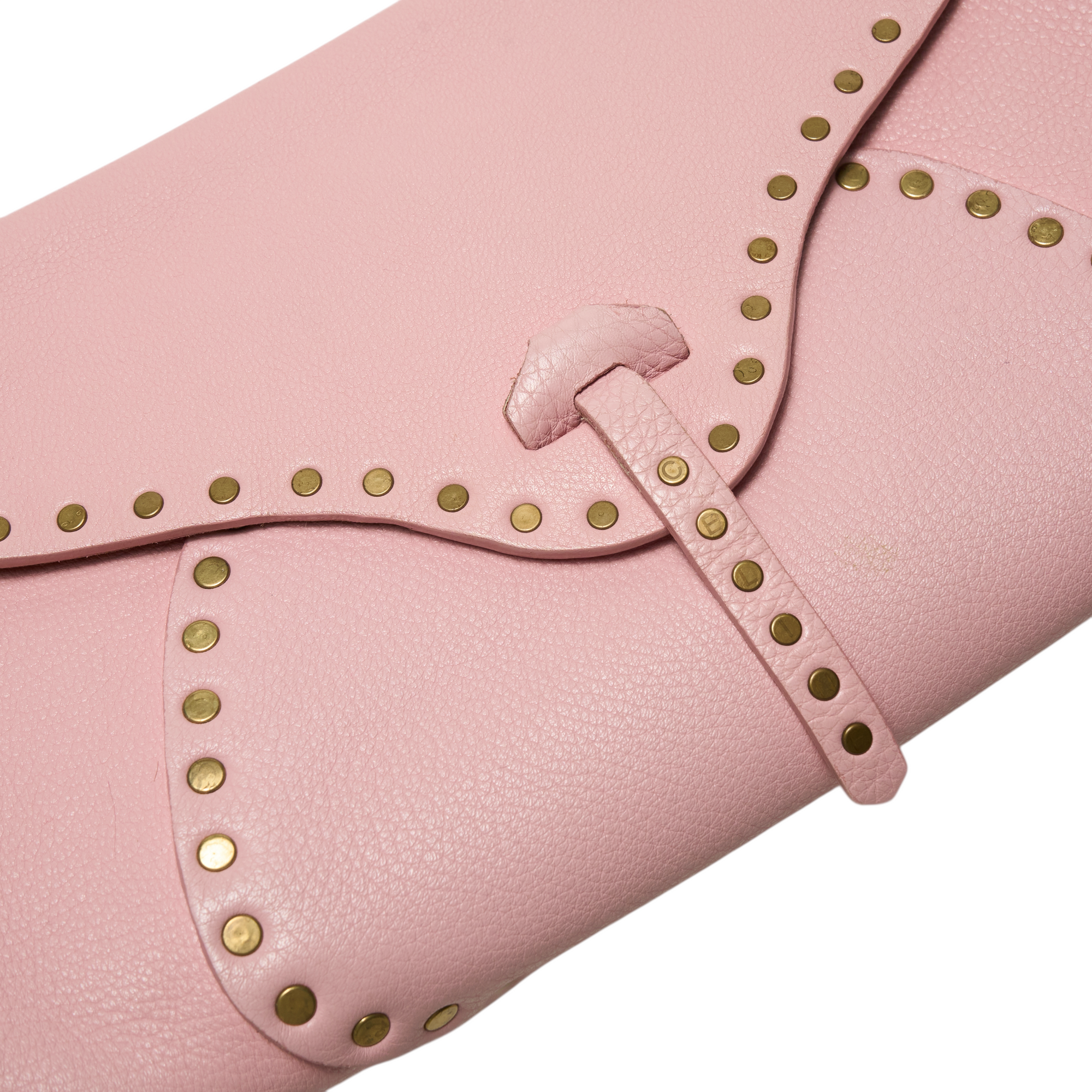 celine 2000s pink studded shoulder bag