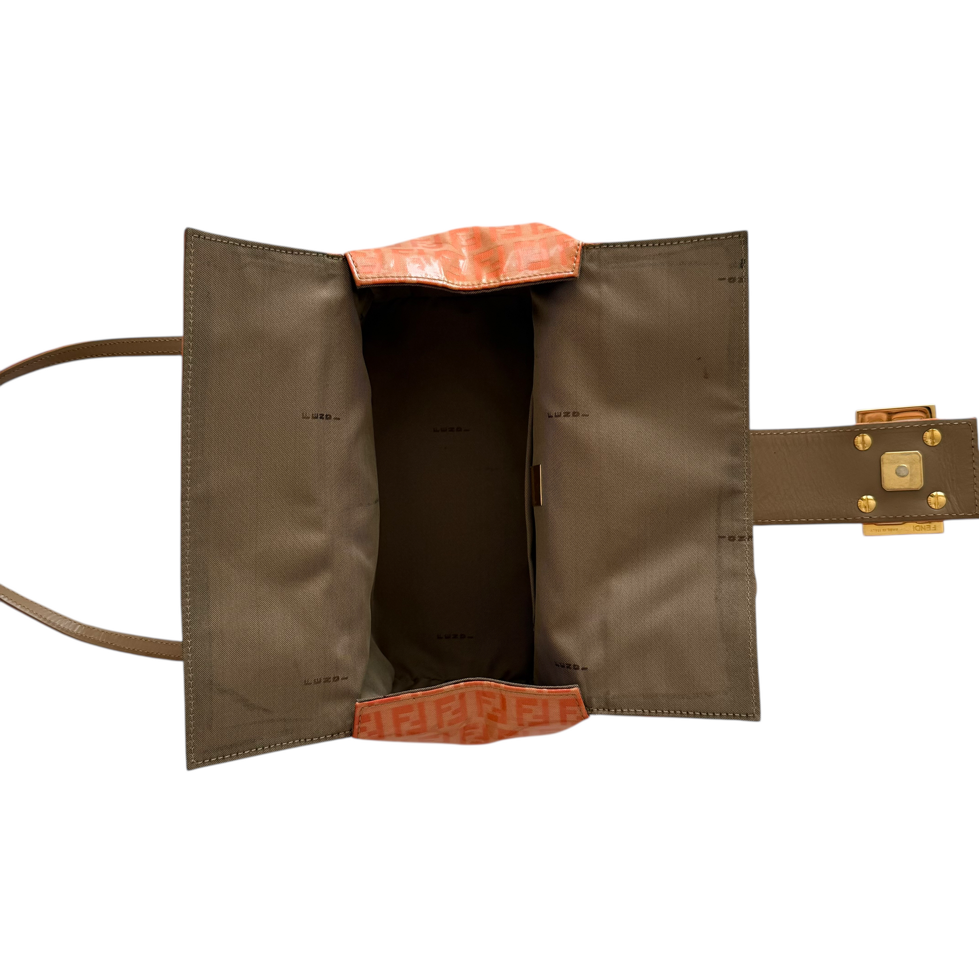 fendi 2000s orange baguette bag