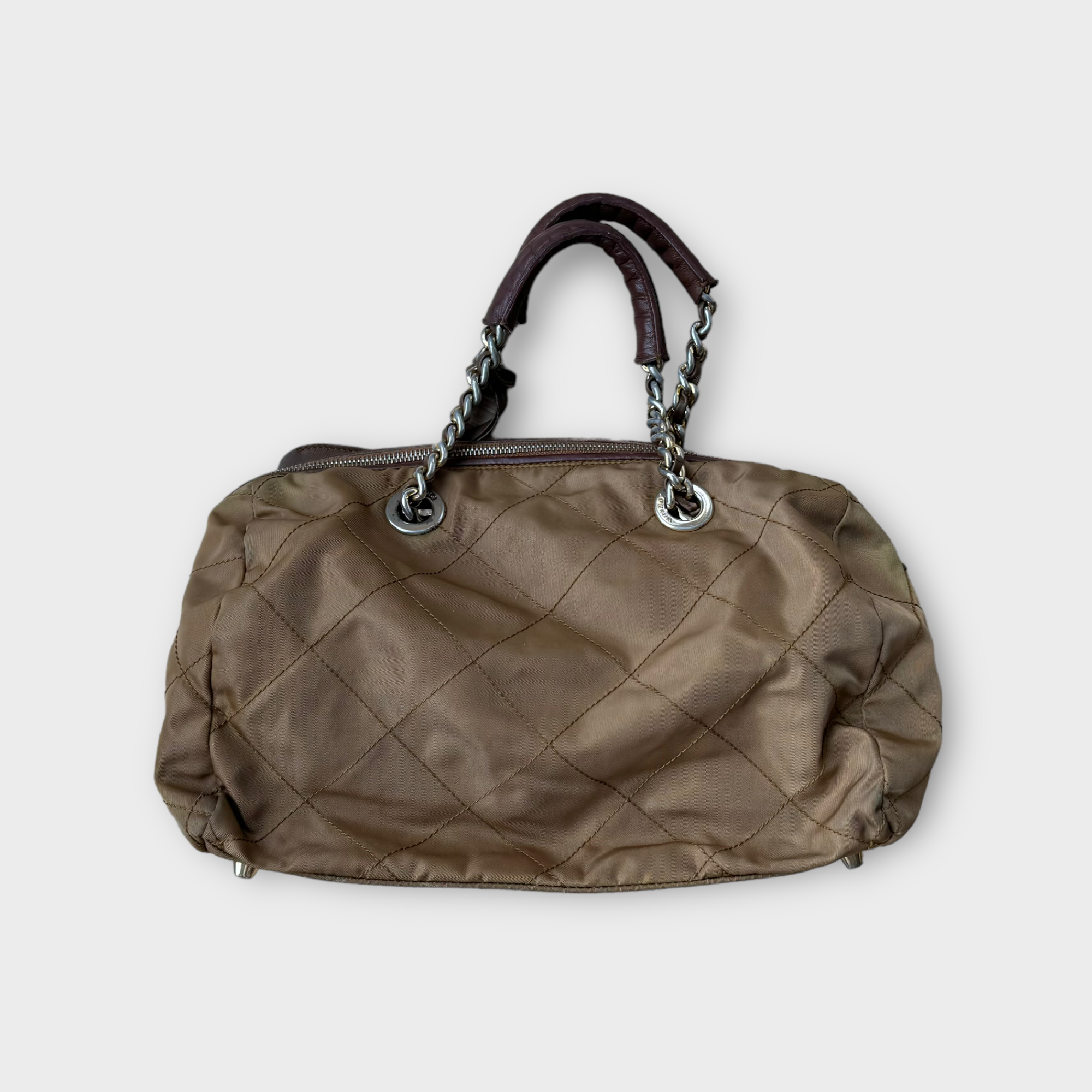 prada 2000s brown shoulder bag