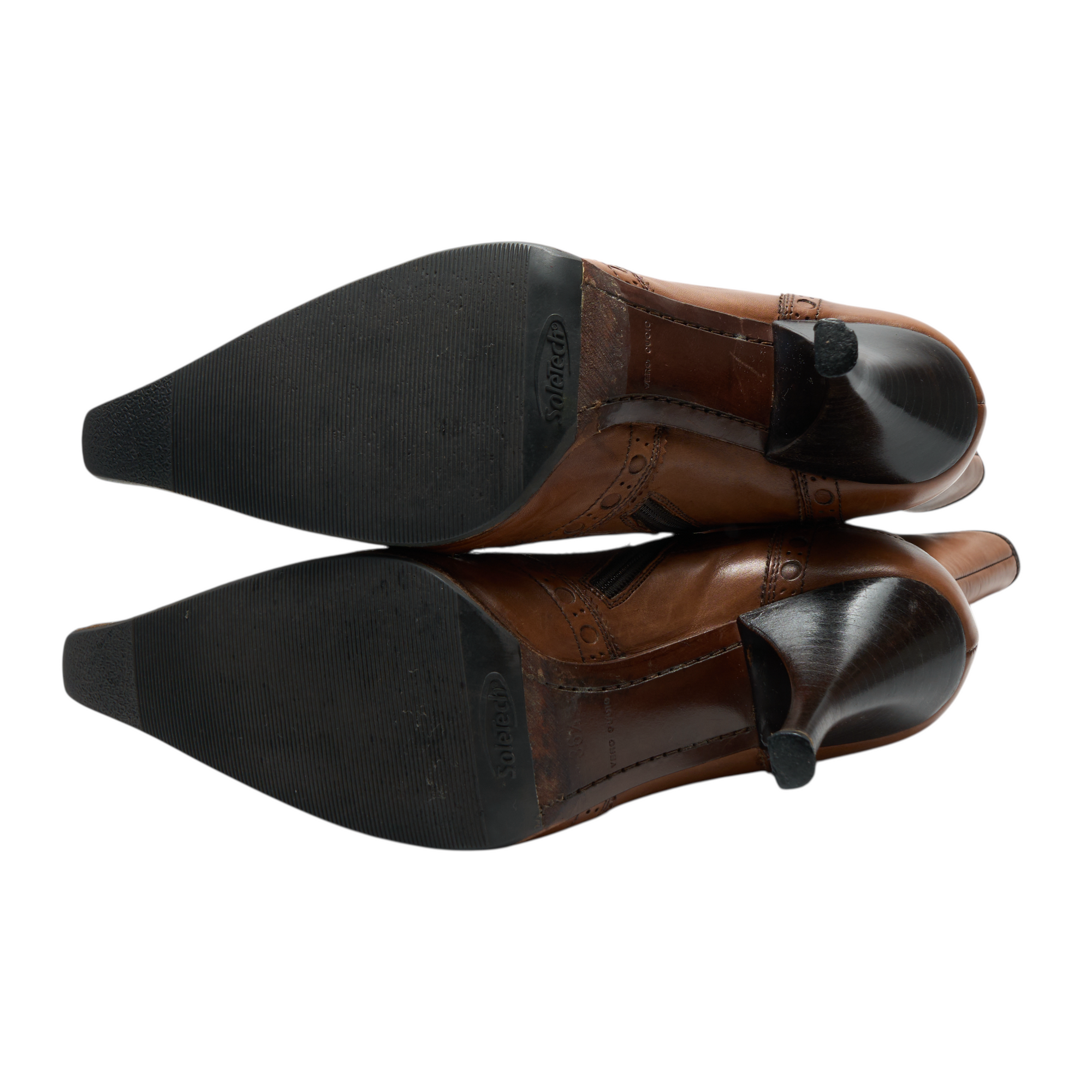 prada 2000s brown western heeled boots