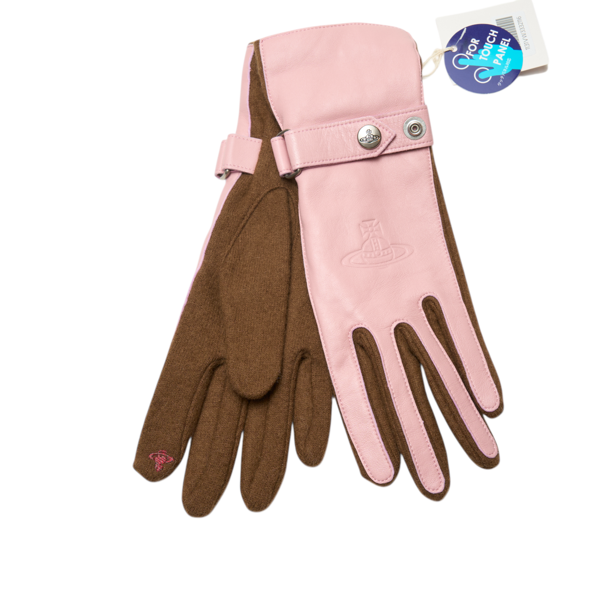 vivienne westwood pink and brown gloves
