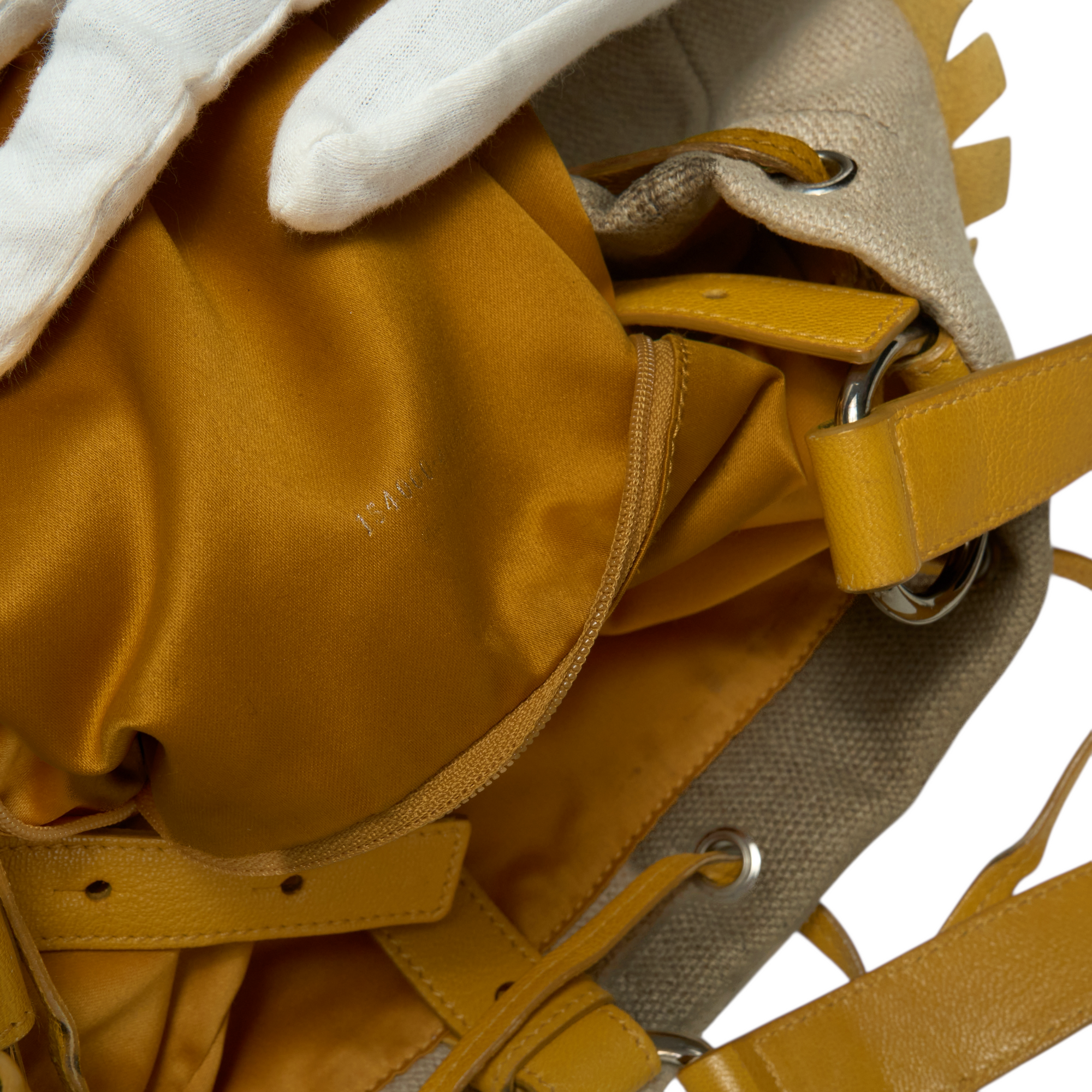 ysl 2000s yellow heart kahala tote bag