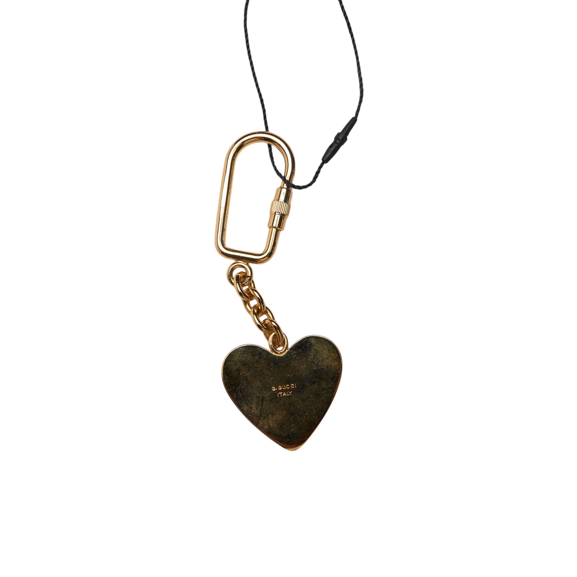 gucci gold and black heart keychain