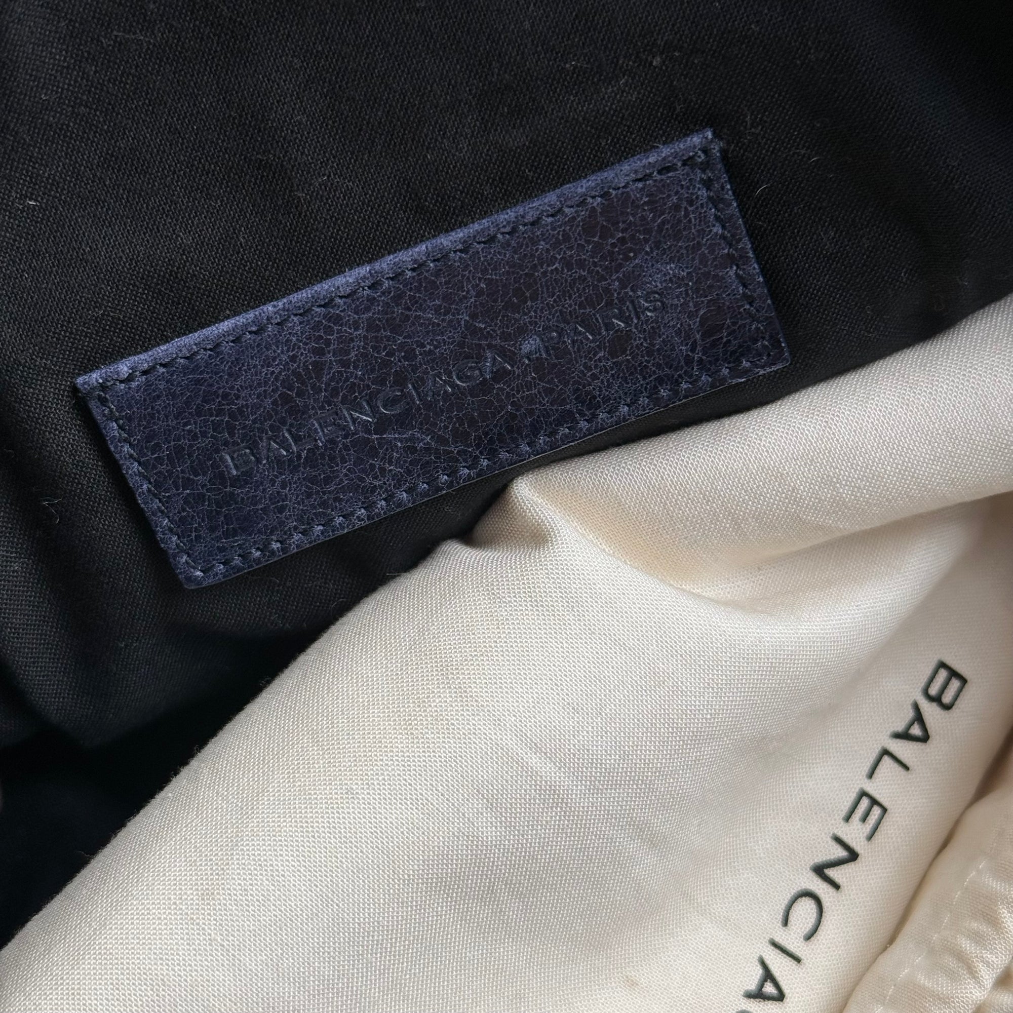 balenciaga 2000s navy city bag