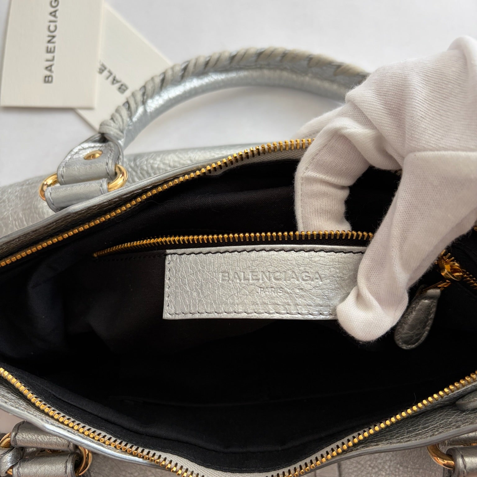 balenciaga 2000s silver first bag