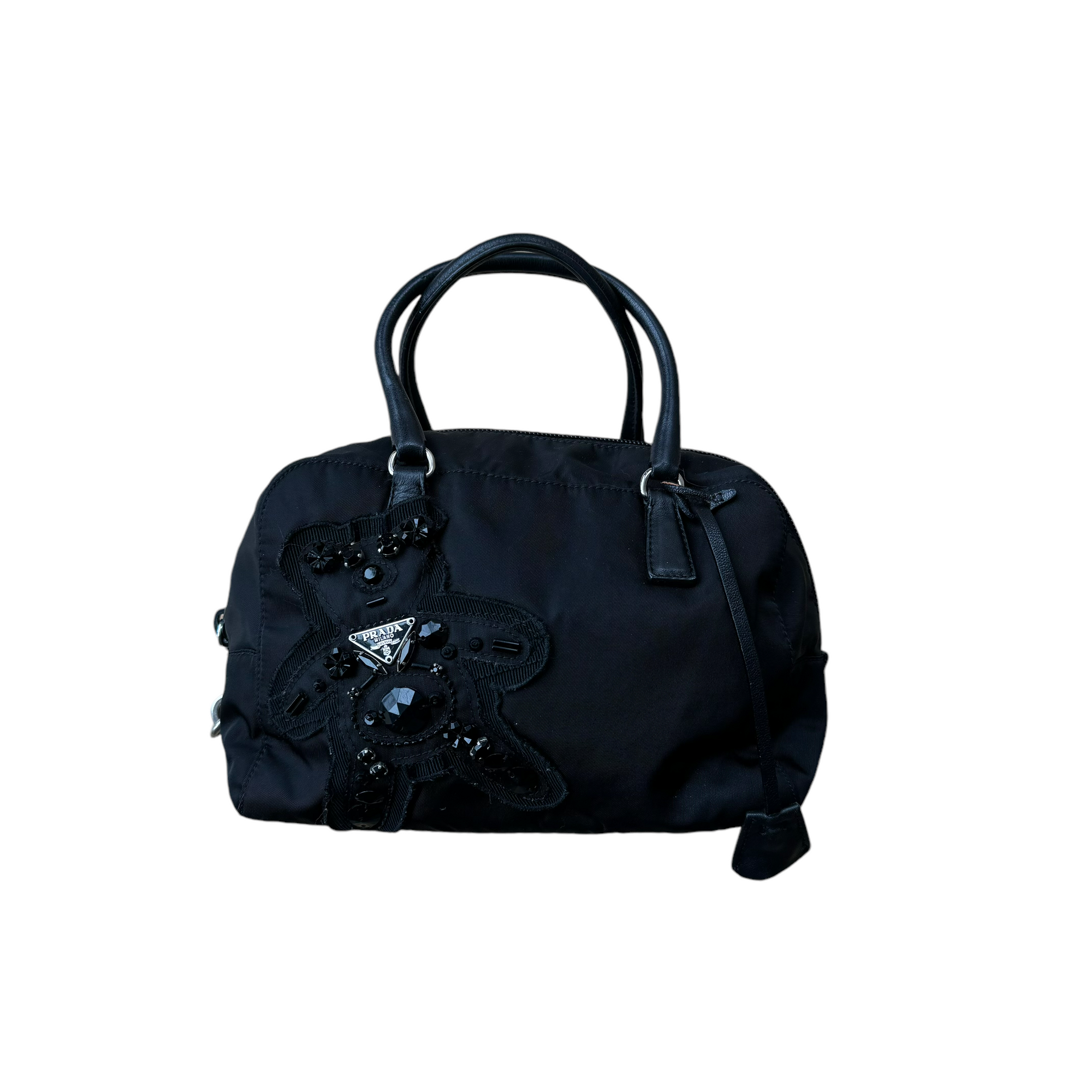 prada black bear bag