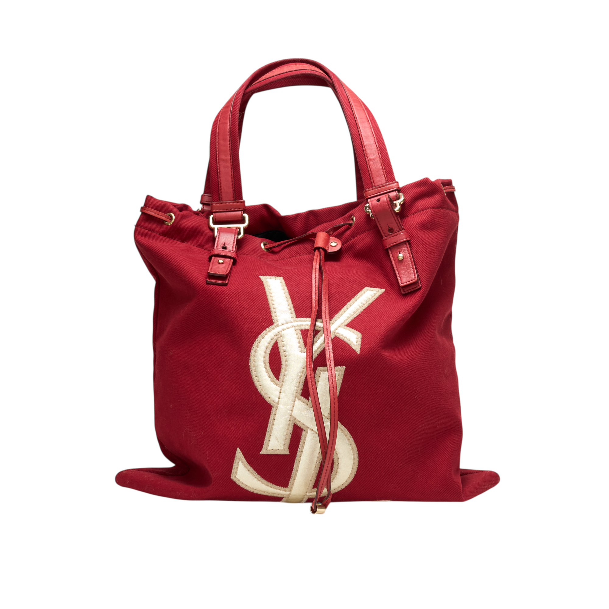 ysl 2000s red kahala tote bag