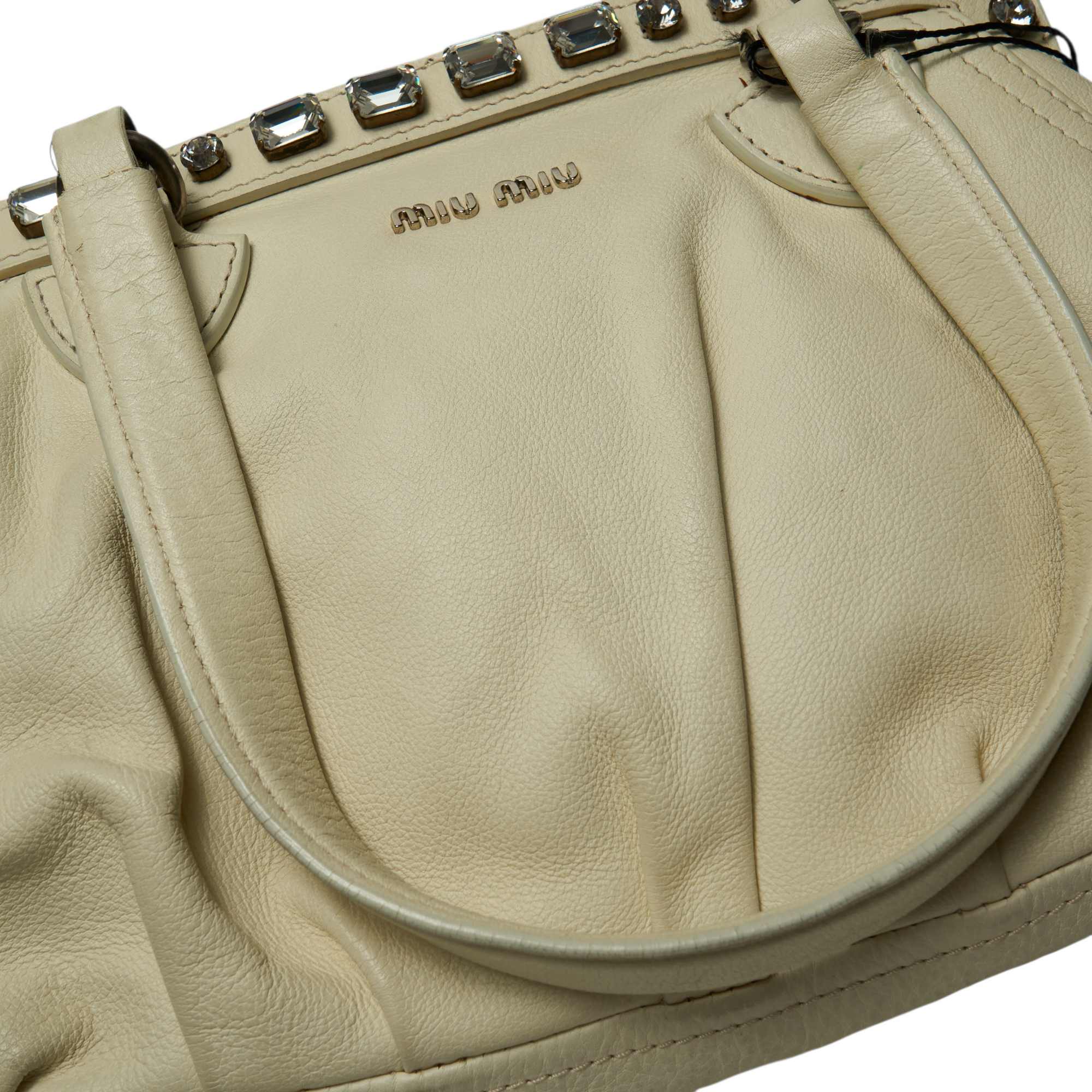 miu miu 2000s cream white shoulder bag